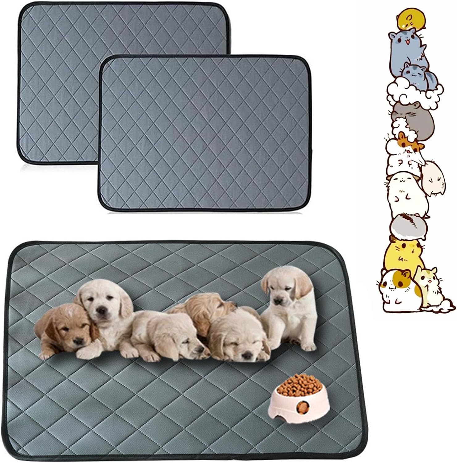2PCS Guinea Pig Cage Liners，Fast Absorbent Guinea Pig Fleece Bedding for Midwest ,With Leakproof Bottom for Small Animals