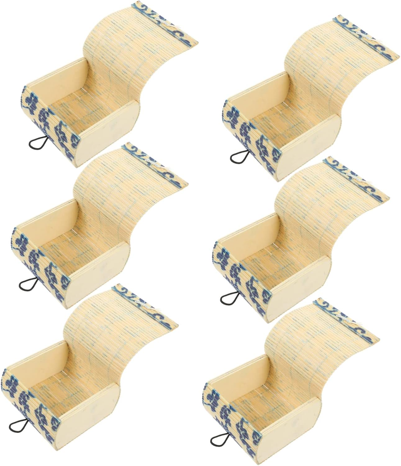 6Pcs Bamboo Jewelry Container and Keepsake Storage Boxes Miniature Retro Style Small Sundries Organizer Bamboo Curtain Suitable for Home and Travel image number 5