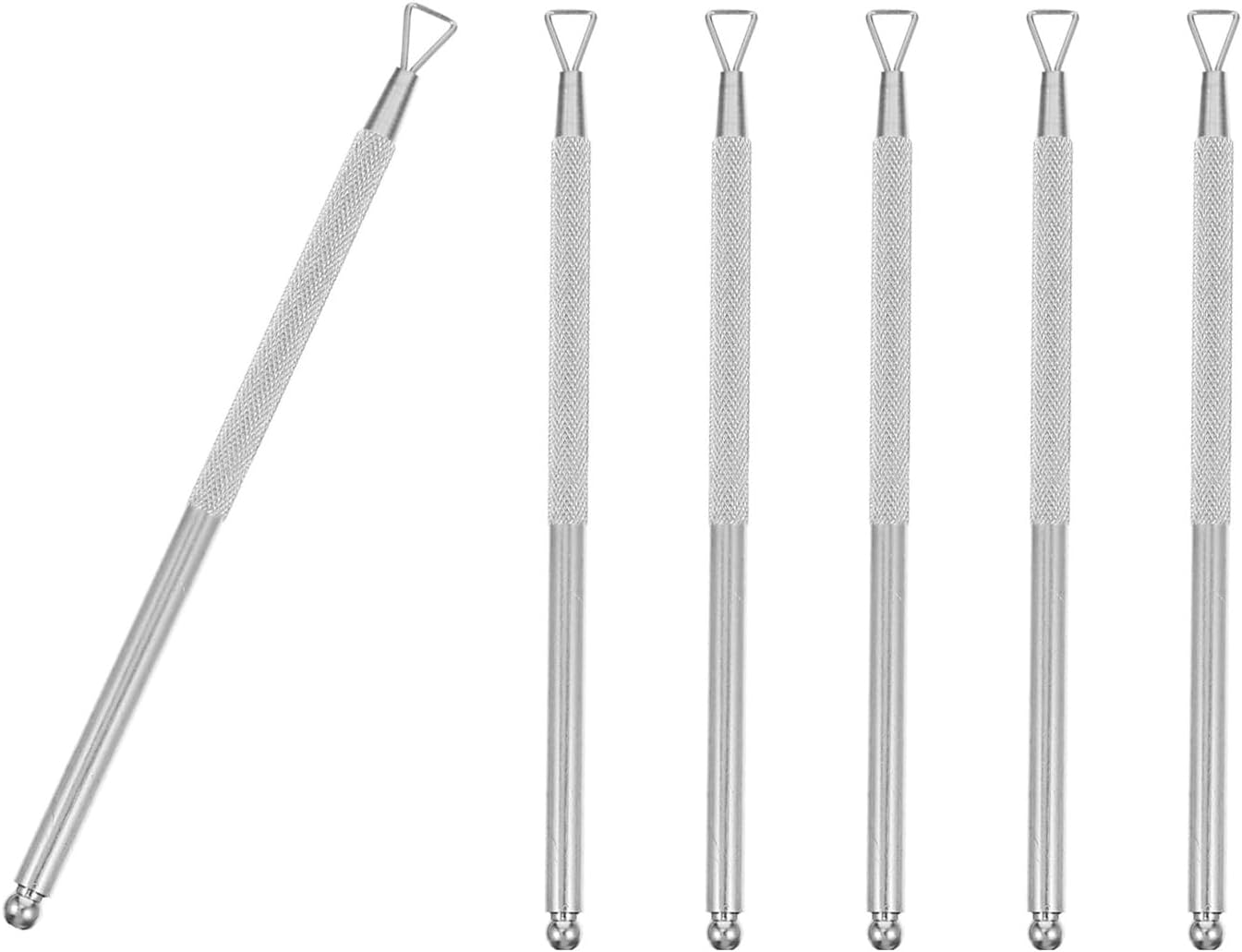 Wzenclave 6 PCS Stainless Steel Cuticle Nail Enhancement Gel Nail Trimmer Metal Dead Skin Removal Scraping Tools Professional Nail Enhancement Pedicure Art Care Tools image number 4