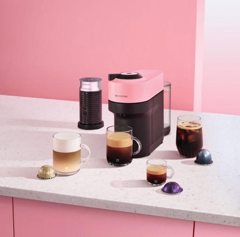 De'Longhi Nespresso Vertuo Pop and Aeroccino 3 ENV90.AE, Capsule Coffee Machine, Single-Serve Pod Coffee and Cappuccino Machine, 4 Cup Sizes, Centrifusion Technology, Welcome Set Included, Candy Pink image number 3