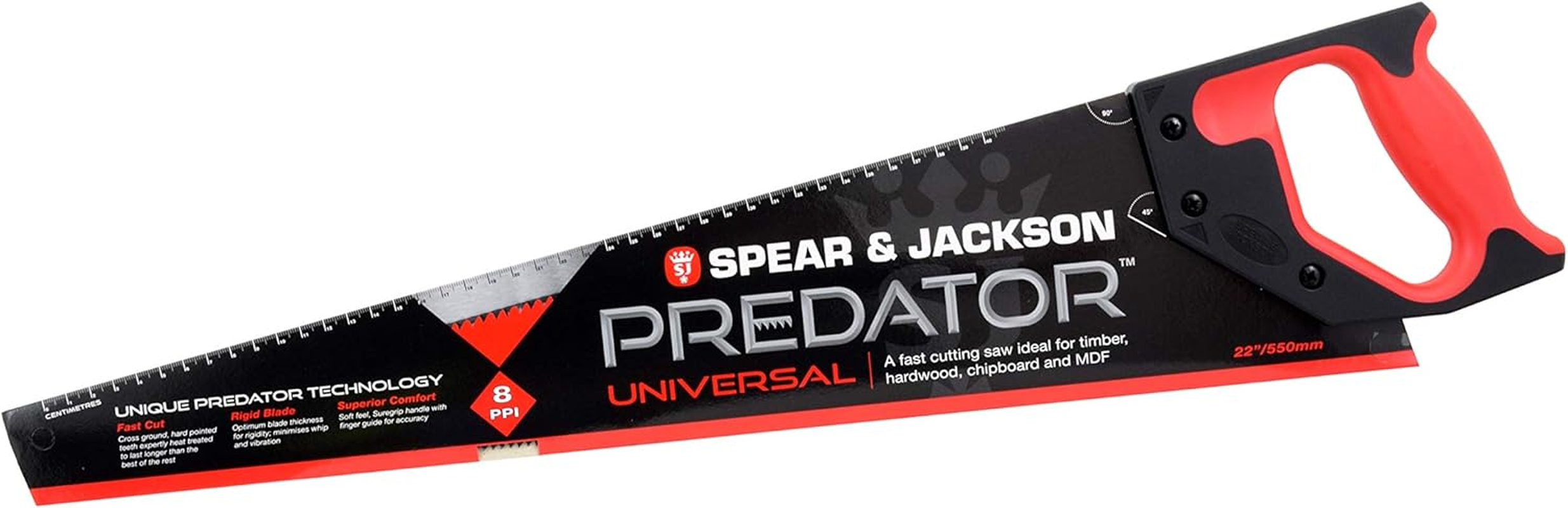 Spear & Jackson B9822 Triple Pack Predator Universal Saw, 22" X 8Pts (Pack of 3 Saws) - Universal 20" X 8 Ppi