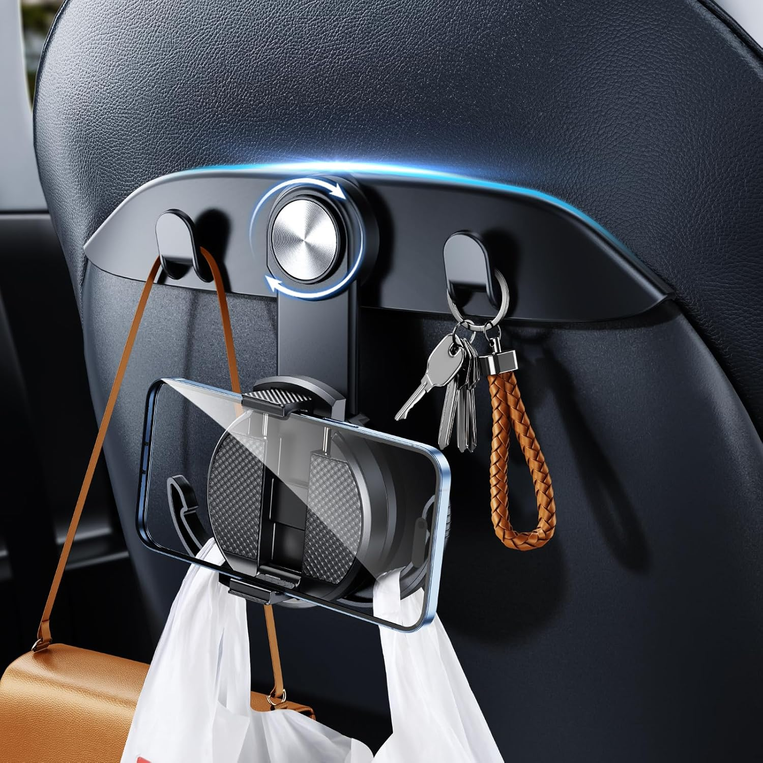 2 Pack Car Seat Hooks for Tesla Model Y(Juniper) Model 3(Highland) Accessories 2026 2025 2024 2023 2022 2021, Purse Hanger Automotive Seat Back Organizers for Bags, Handbag Backpack Grocery