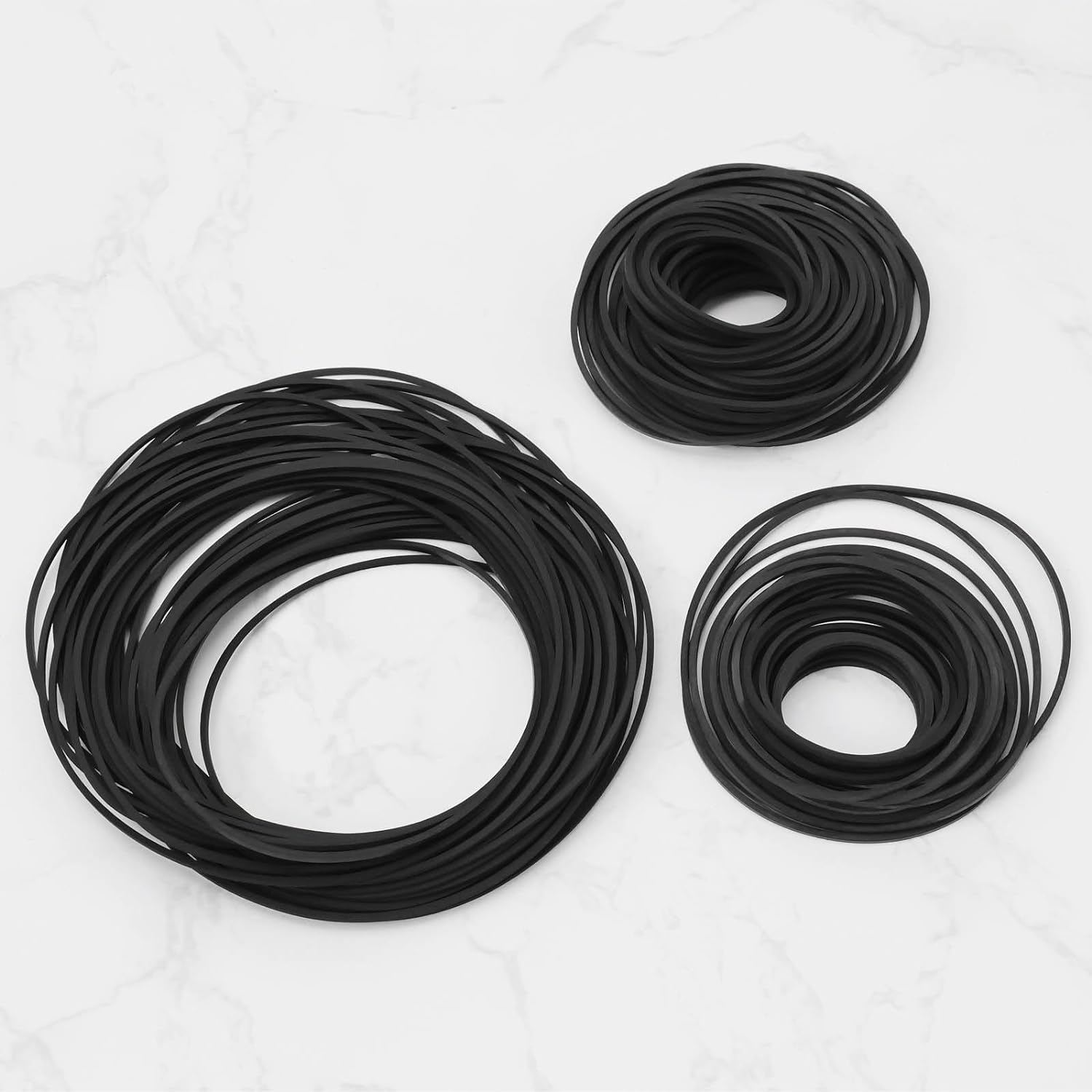 240PCS 1MM Recorder Rubber Belts Diameter 26-120Mm Folded Length 35-190Mm Mix Cassette Tape Machine Belt for DVD CD LD VCR Repeater Drives Black image number 6
