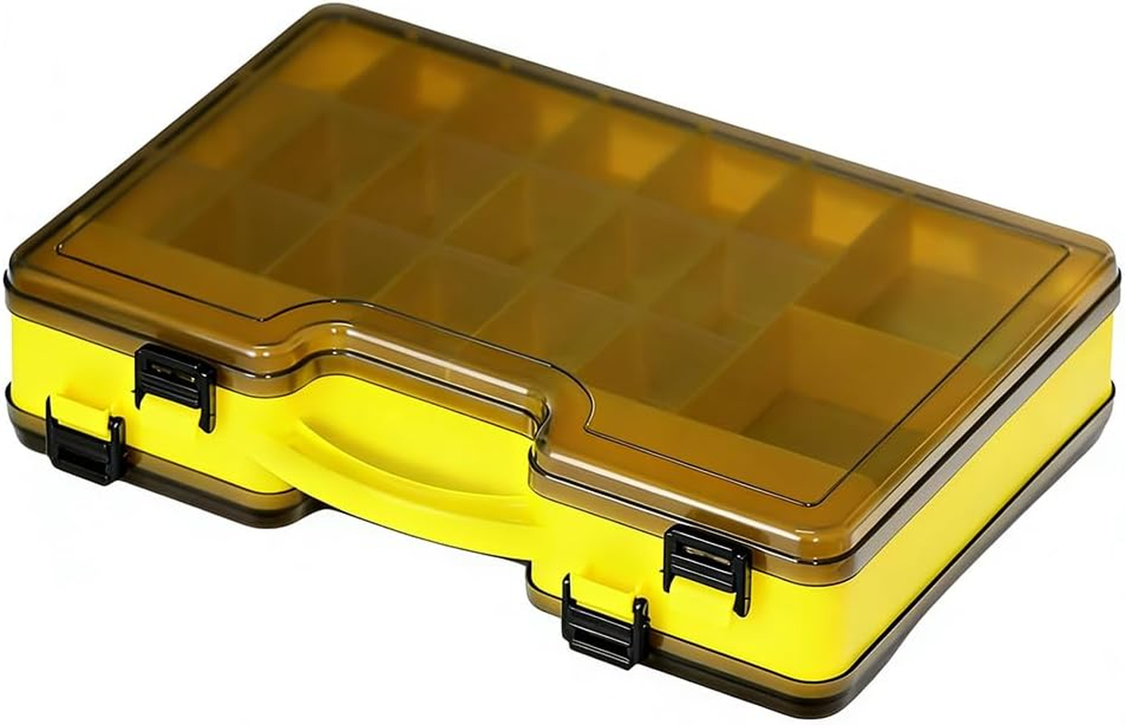 Fishing Tackle Box-Waterproof Fishing Bait Storage Box with Removable Dividers, Double-Sided Lure Box, Portable Lure Tackle Organizer for Outdoor Fishing