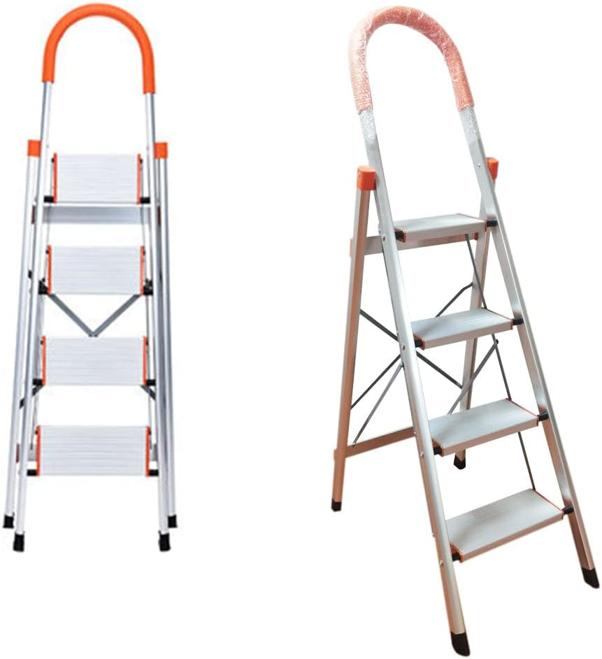 4 Step Aluminium Multi-Purpose Folding Ladder Light Weight Non Slip Platform image number 3