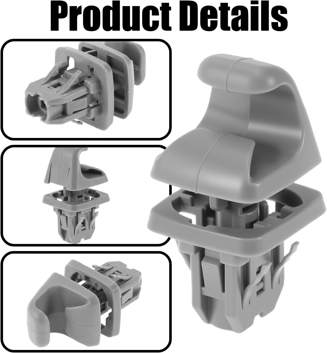 AGDGV 2PCS Car Plastic Sun Visor Hook Clip Bracket Retainer 74348-33040 for Toyota 4Runner Corolla Matrix RAV4 Land Cruiser Venza Yaris (Gray) - Gray image number 5