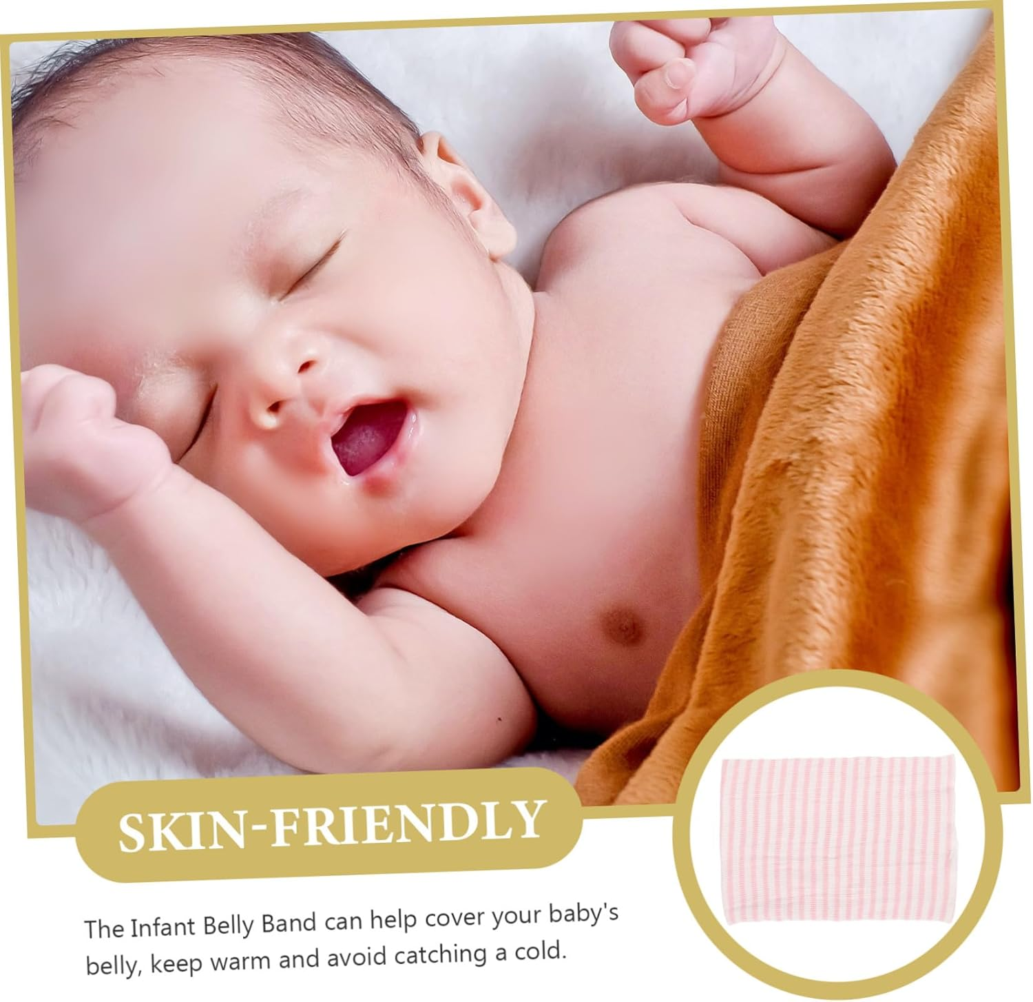 Cotton Belly Band Newborn Navel Belt Soft Abdomen Wrap Keep Warm for Boys and Comfort Support image number 1