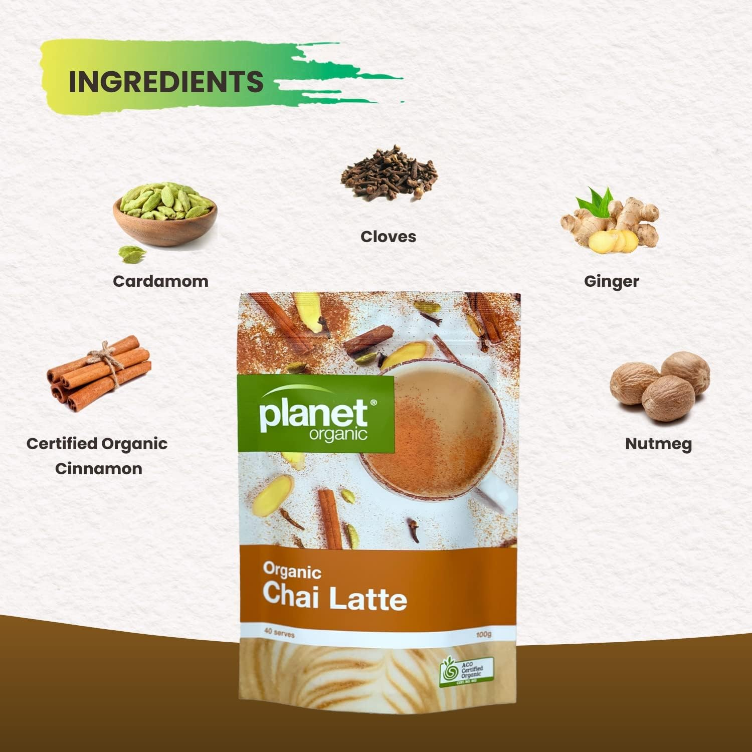 Planet Organic Organic Chai Latte, 100G image number 2