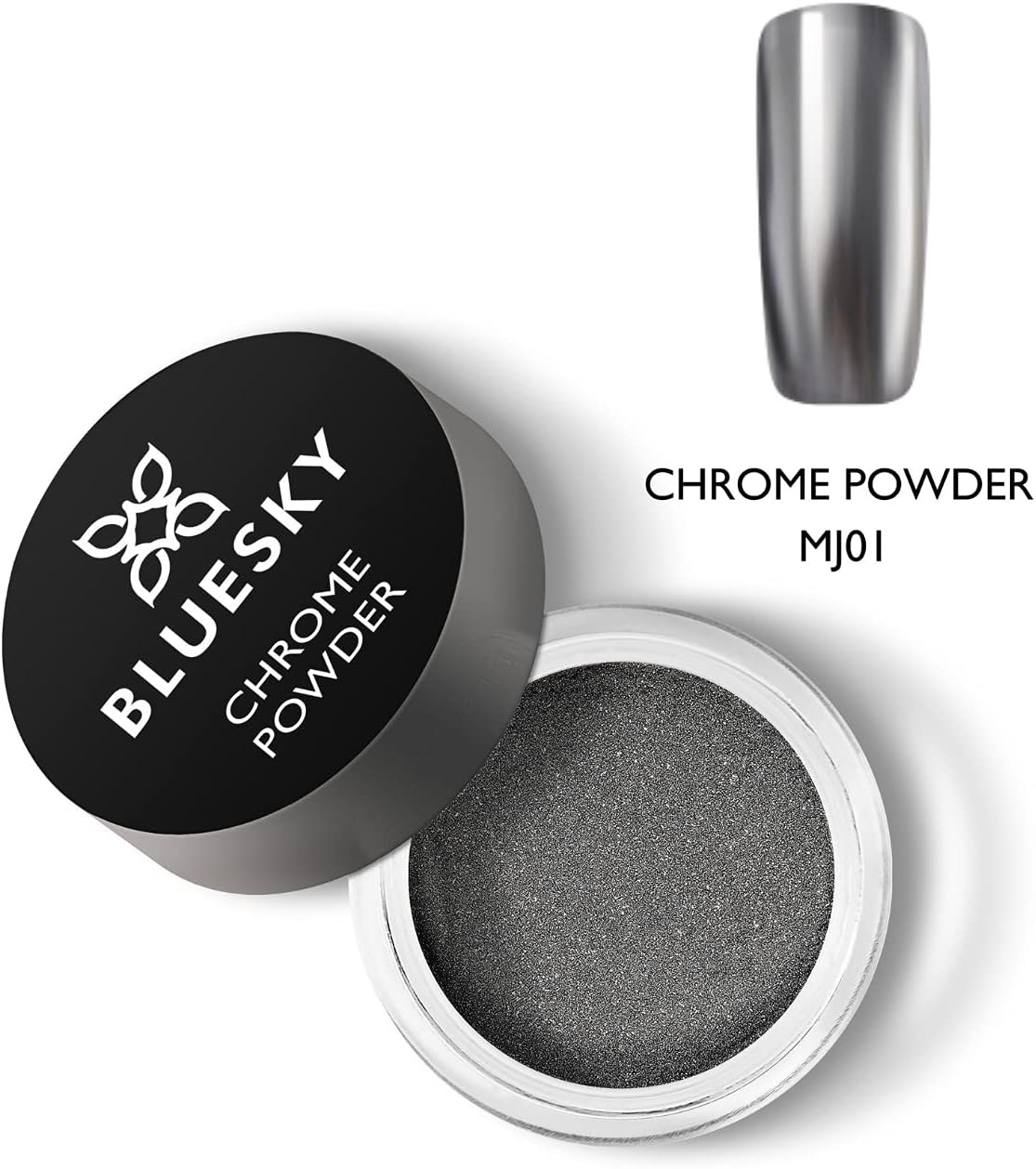 Bluesky Chrome Nail Powder Kit with Applicator Brush Metallic Gel Nail Art Silver 5G - Silver image number 4