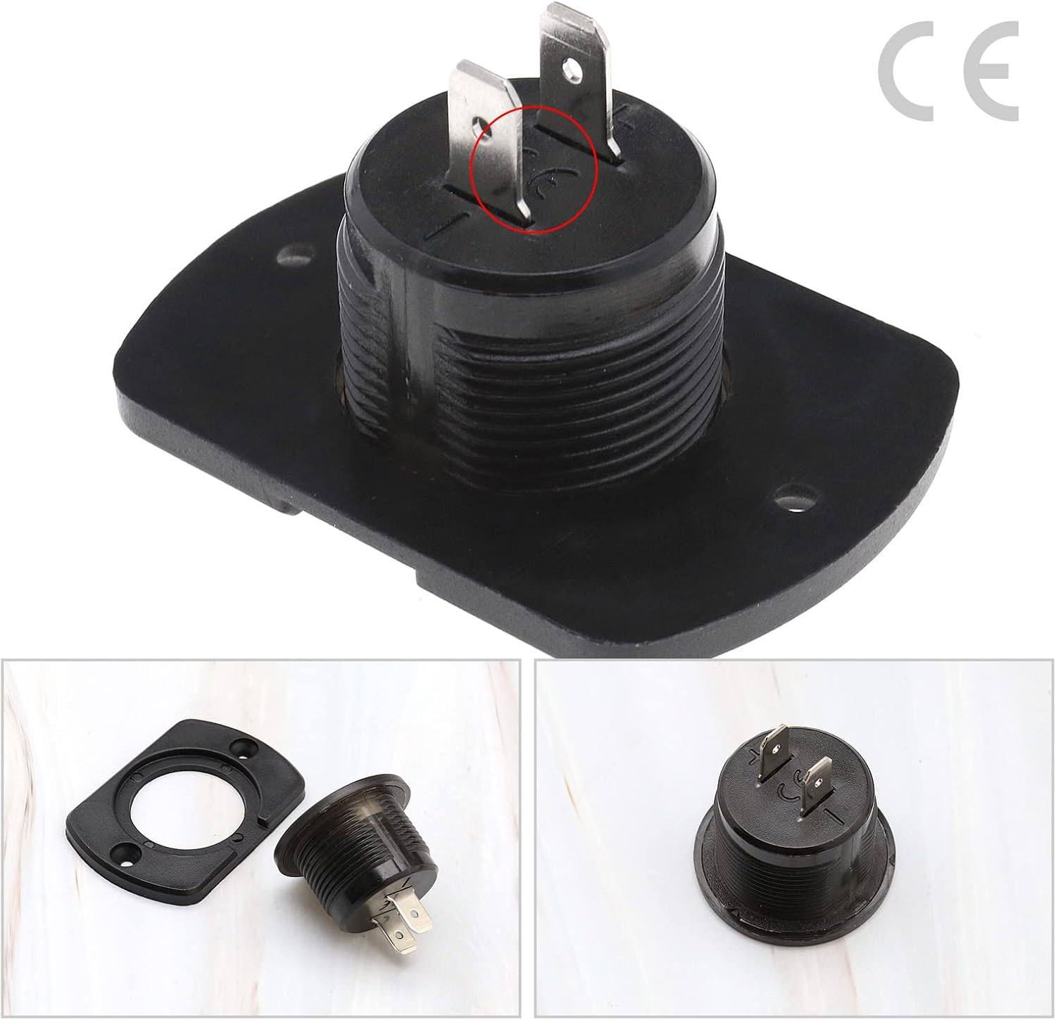 Ecsing 12V LED Digital Voltmeter Waterproof Voltage Gauge Meter Battery Tester with LED Light Digital Screen Display Panel for Marine Car Motorcycle Truck Boat image number 3