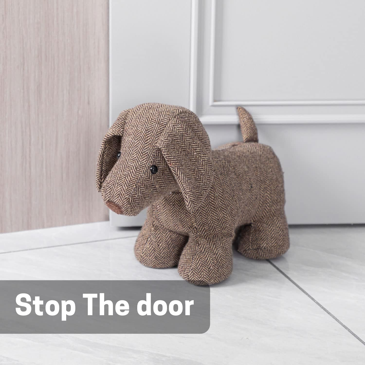 SWISSELITE Cute Decorative Weighted Door Stopper for Home and Office Compact Animals D&eacute;cor Door Stopper with Soft Fabric image number 2