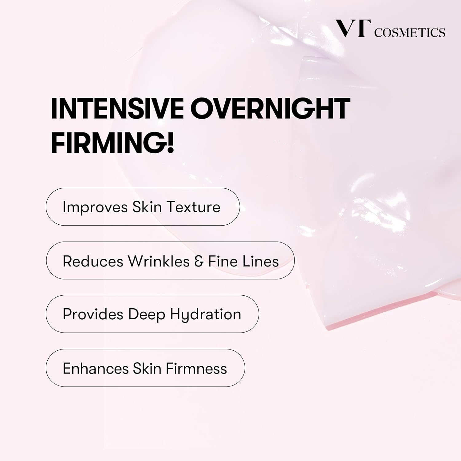 VT COSMETICS Collagen Reedle Shot 100 2-Step Hydrogel Mask(34.5Gx4Ea), Intensive Firming, Exosome 500Da Collagen Face Mask, Skin Elasticity & Fine Lines, Overnight Melting Mask, Korean Facial Mask image number 2