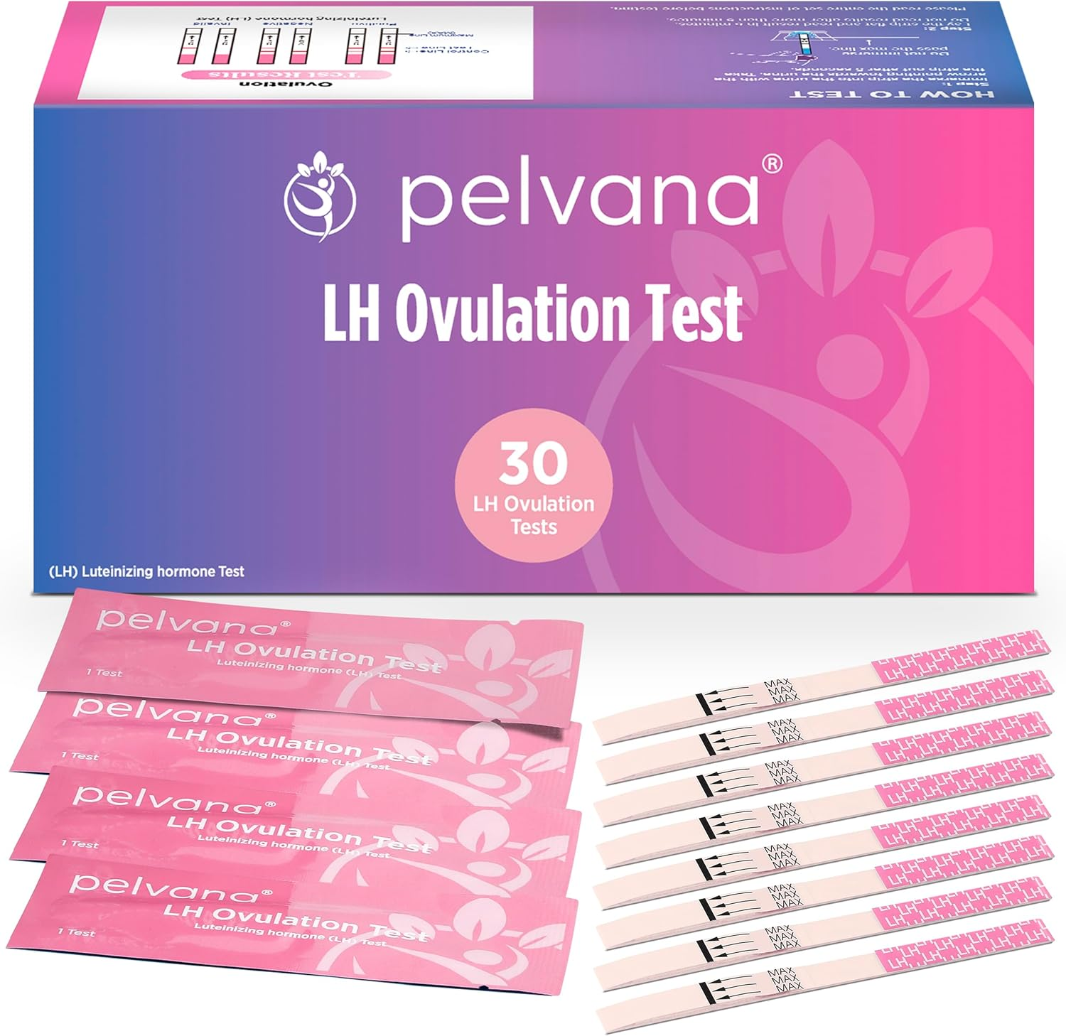 Pelvana Ovulation Test Strips for Women - Value Pack 30 LH Ovulation Tests Kit - Identify Your Peak Fertility Days for Your Best Chance at Conception - Ideal for Women Trying to Get Pregnant Naturally