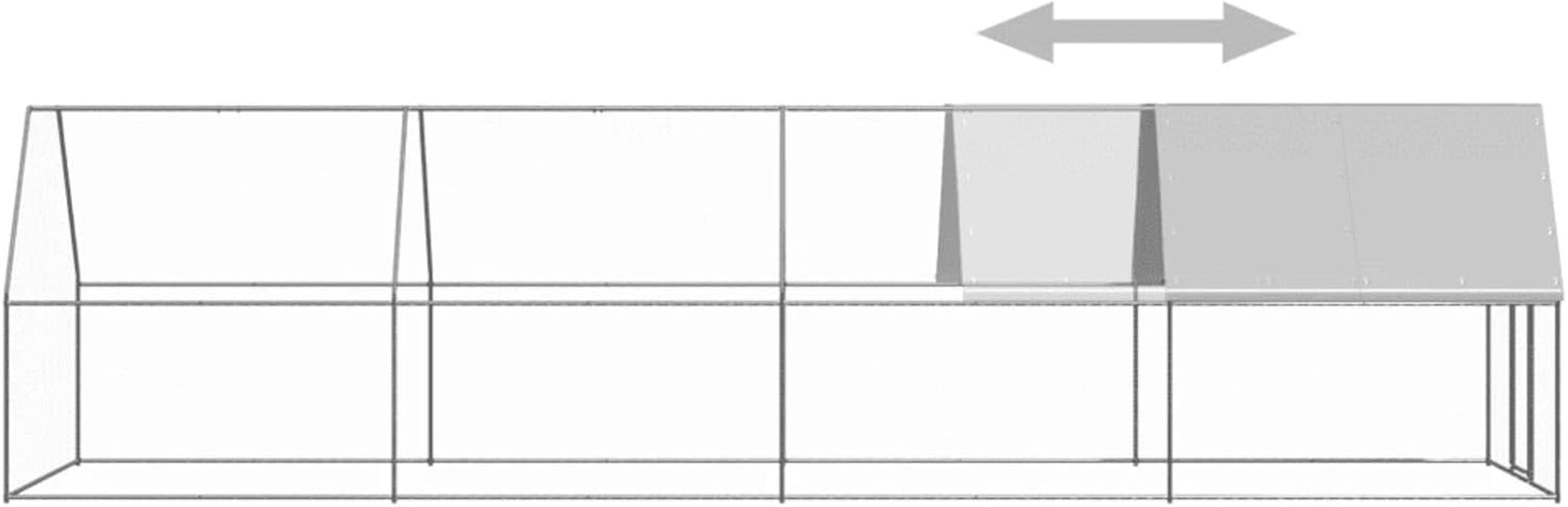 2X8X2M Large Chicken Coop Run, Chook Pen Walk in Chook Cage House Shelter Outdoor Chicken Cage Galvanised Steel image number 5