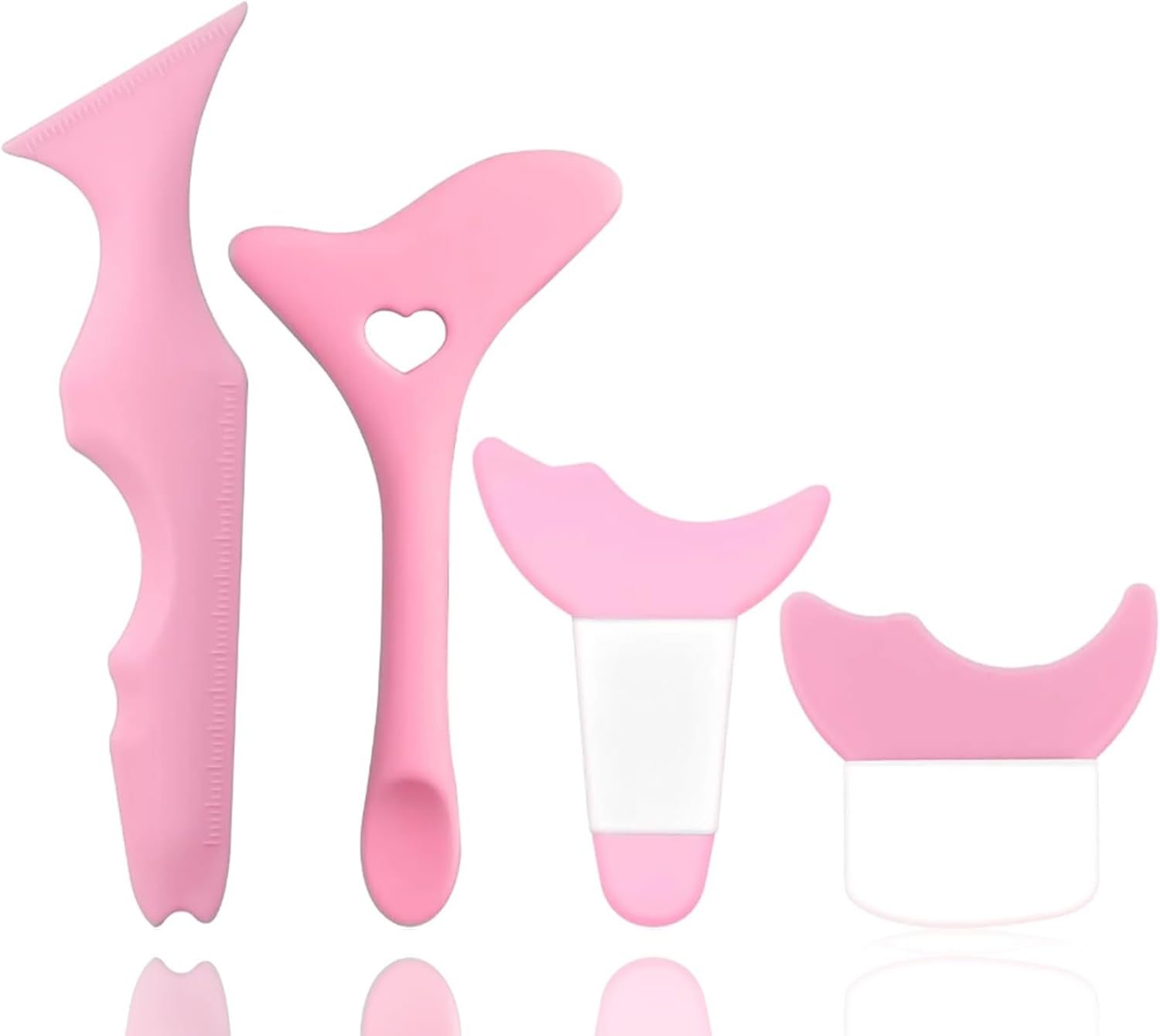 2PCS Silicone Eyeliner Tool and Eye Makeup Aid Set, Precision Eyeliner Guide with Measurement Markings and Sharp Angled Tip, Mascara Protection Shield, Eyeliner Application Helper, Lipstick Shaping