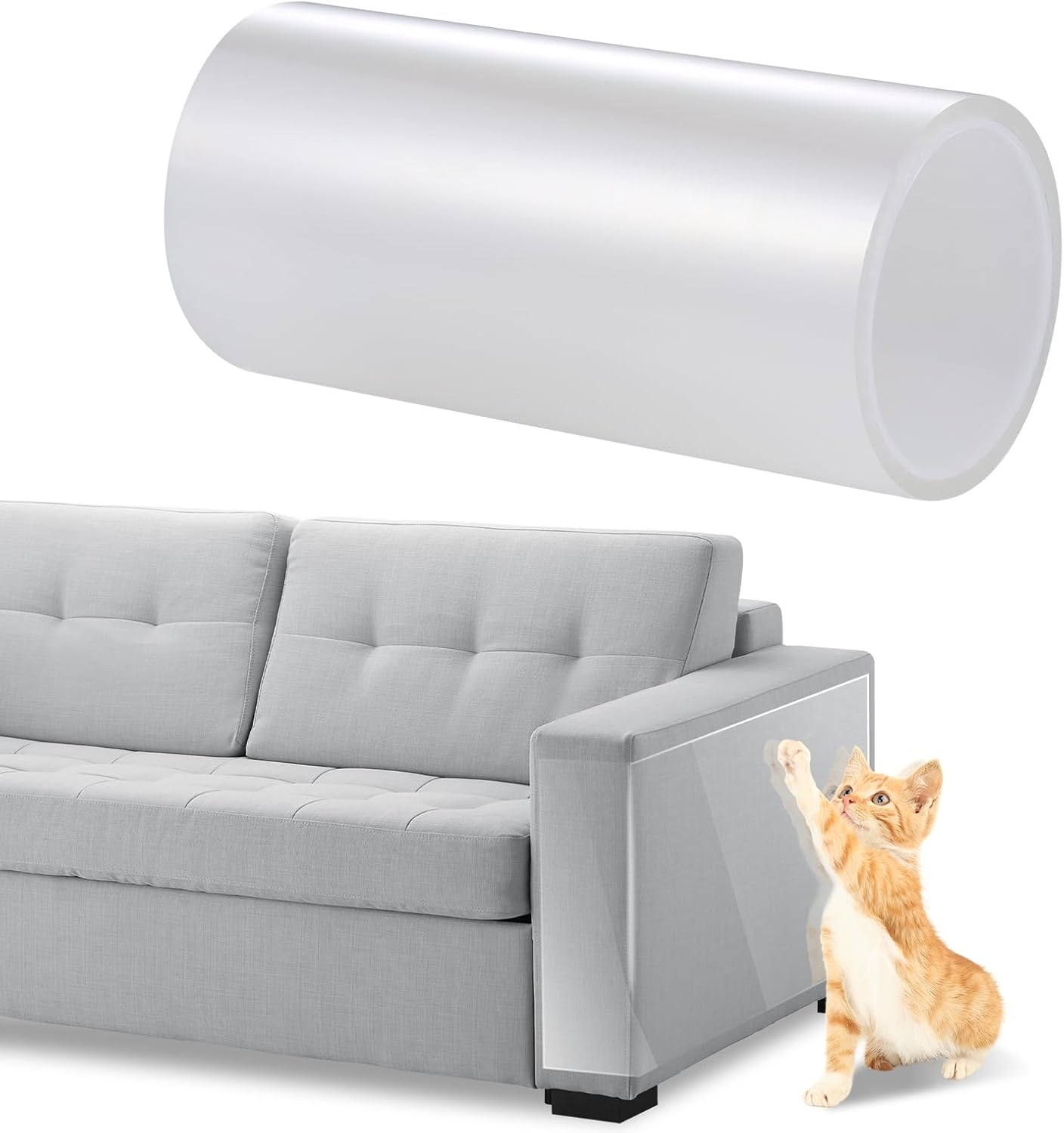 Hejo Door Protector from Dog Scratching, 20Cm&times;3M Door Scratch Protector, Clear anti Cat Scratch Furniture Protector, Flexible Cat Tape for Sofa, Doors, Screens, Cabinets, Walls image number 5