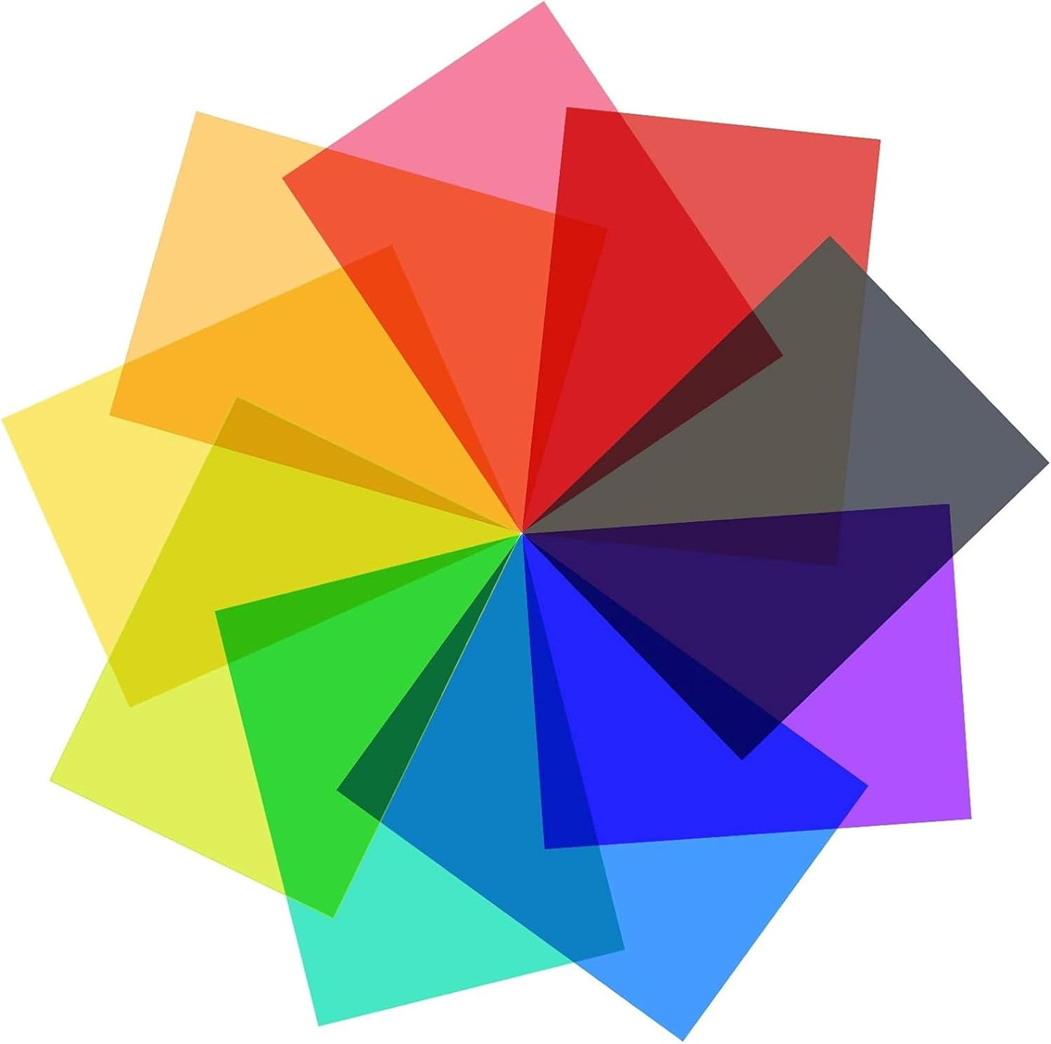 OJIOUI 9Pcs Colored Gel Light Filter Correction Colored Overlays Transparent Film Lighting Gel Filter Plastic Sheets Correction for Film Video Photo (Multicolor) image number 2