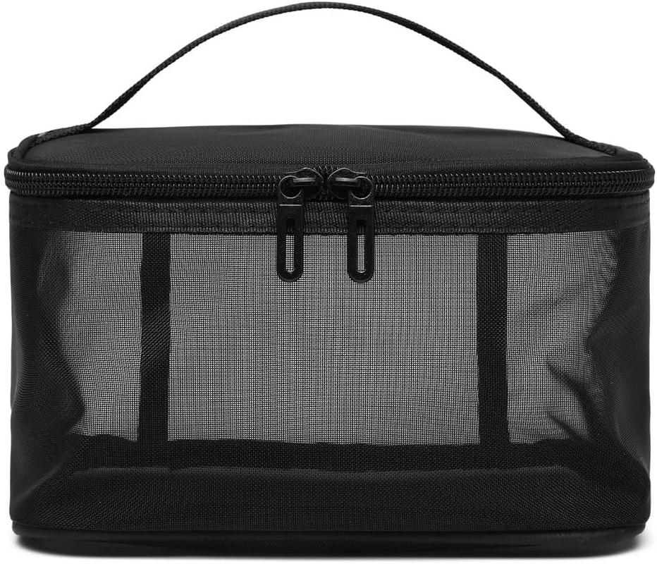 DDPOND Makeup Bag Nylon Mesh Toiletry Bags Single/Double Layer Cosmetic Brush Organizer Pouch Waterproof Case for Personal Care image number 5