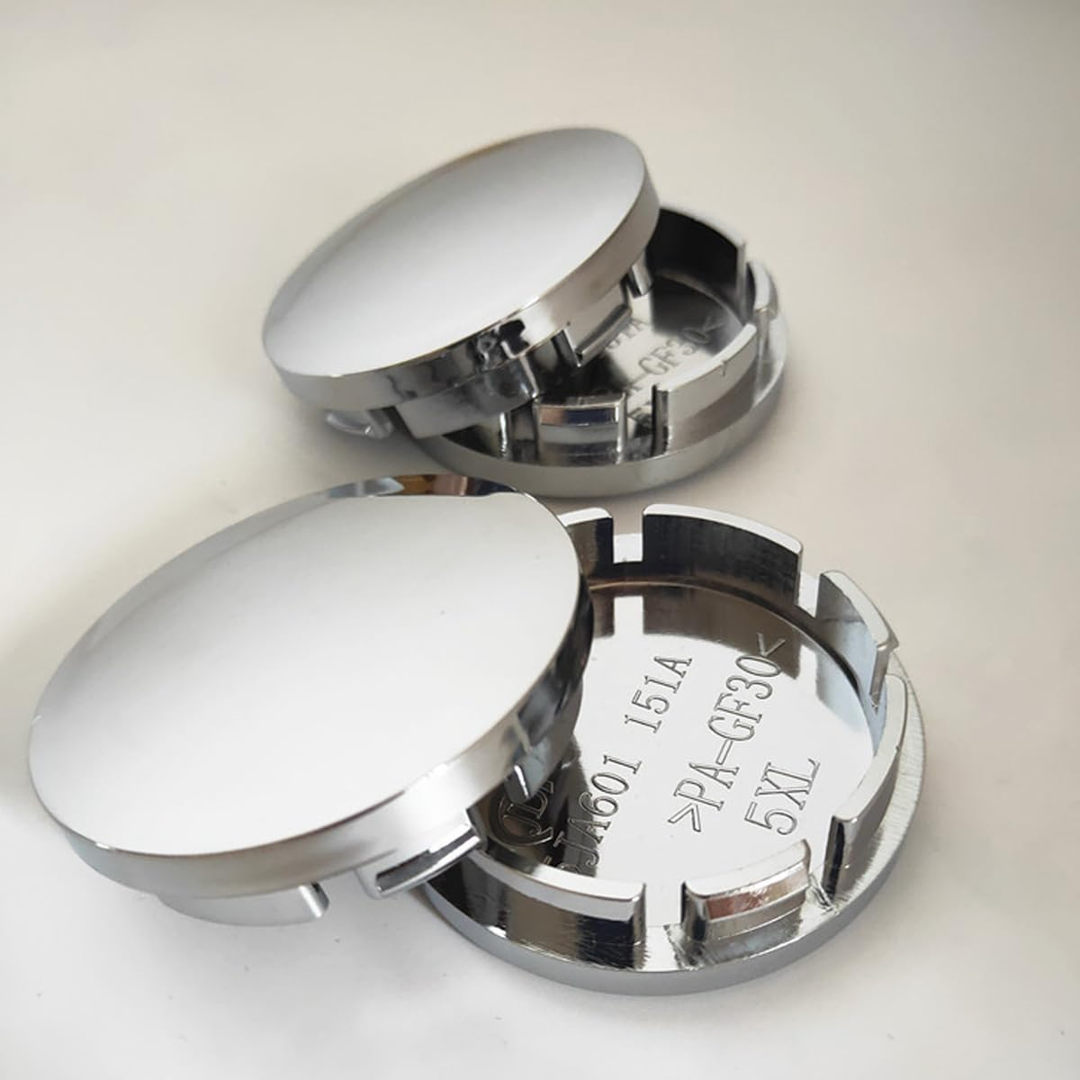 JNNJ Pack of 4 Universal Hub Caps, Universal Rims Wheel Hubs Wheel Centre Caps, Tuning Accessories Vehicle Car Wheel Hubs Plastic Covers (Galvanic Colour) - Black image number 6