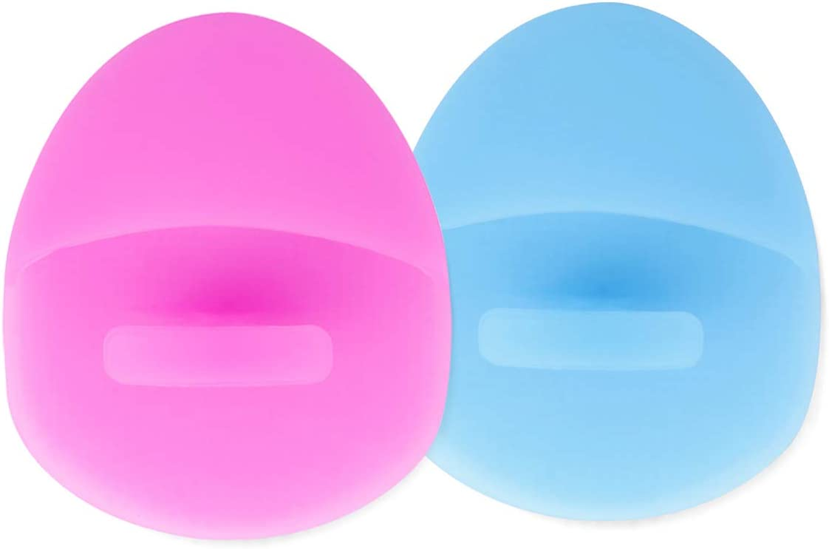 Facial Cleansing Brush Soft Silicone Face Scrubber Cleansing and Exfoliating for Sensitive Greasy Dry and All Kinds of Skin(Blue+Pink) image number 2