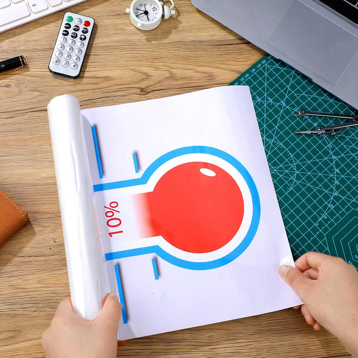 Gersoniel 3 Pcs Fundraising Thermometer Goal Charts 11" X 46.5" Dry Erase Goal Trackers Chart Thermometer Setting Wall Poster Vinyl Sticker Chart for Home Office(White) image number 5