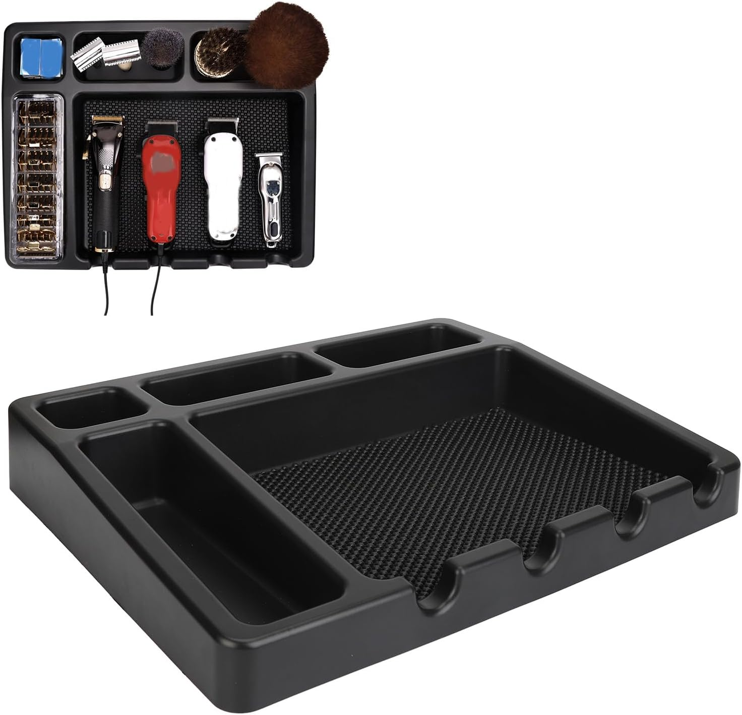 Fockety Hair Scissors Storage Rack Barber Scissors Storage Box with Non-Slip Mat, Hairdressing Combs, Clips, Scissors, Organiser, Hairdressing Scissors Container for Salon image number 5