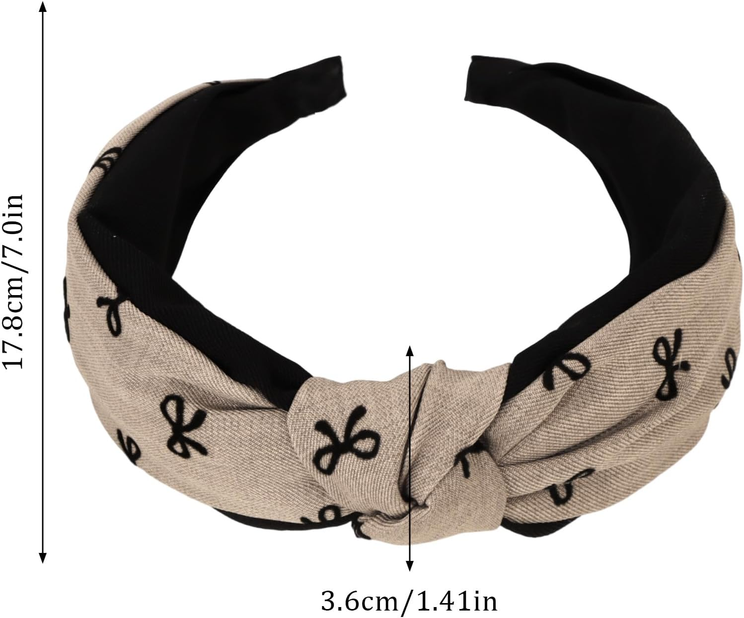 Bumlofa 4 Pieces Bows Print Knot Headbands Women'S Set, Retro Motif Design for Headbands, Girls, Headband Wide with Everyday Use