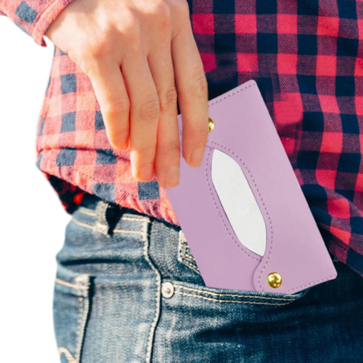 Travel Tissue Pocket Holder Bag - Pocket Tissue Holder | Travel Pouch Wipe | Pocket Paper Towel Cover | Napkin Bag Organizer| Paper Towel Pu Leather Case | Paper Box Bag | Wipe Storage Bag image number 2