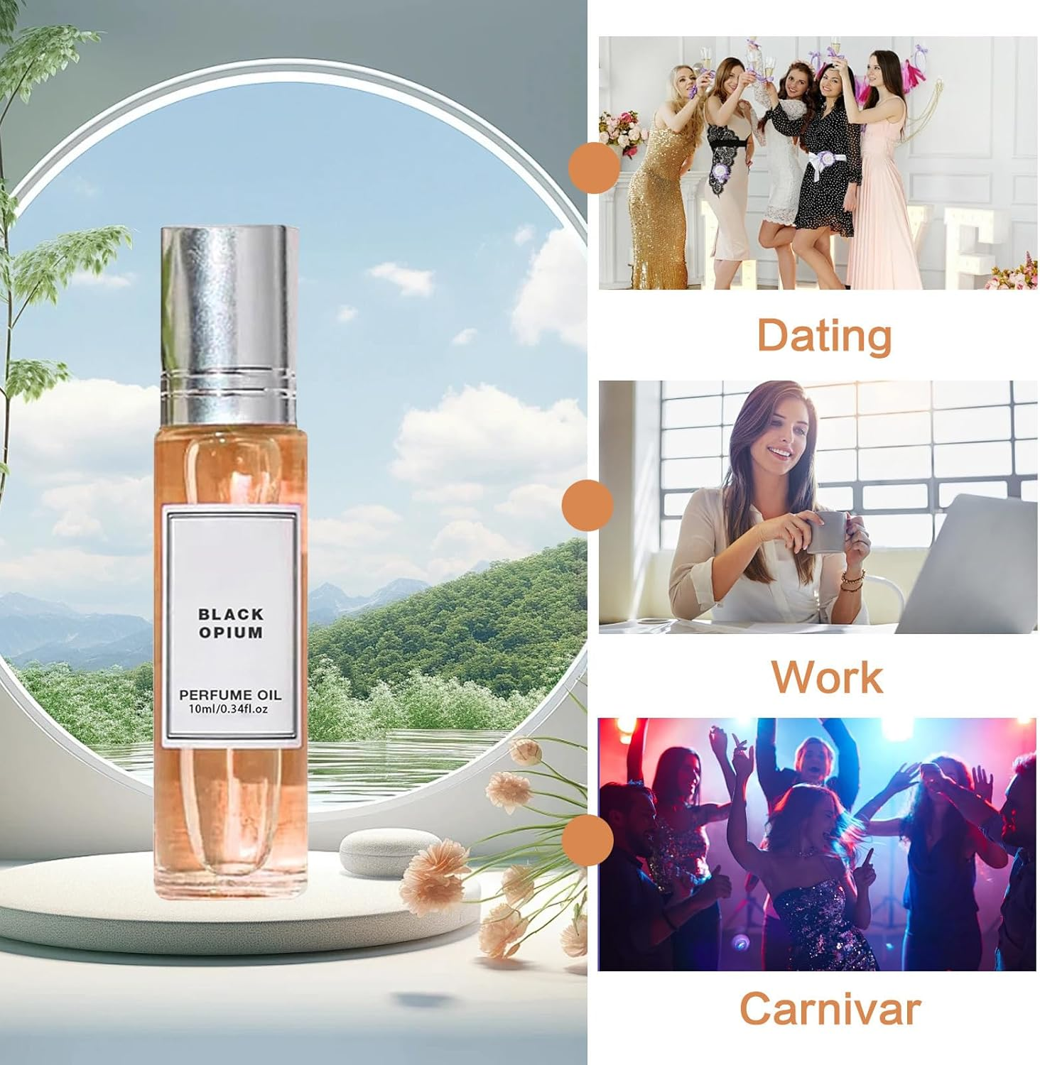 Pheromone Perfume Oil for Women,Roll on Infused Essential Oil Perfumes,Enhanced Scents Pheromone Perfume (Jasmine Lily) image number 6