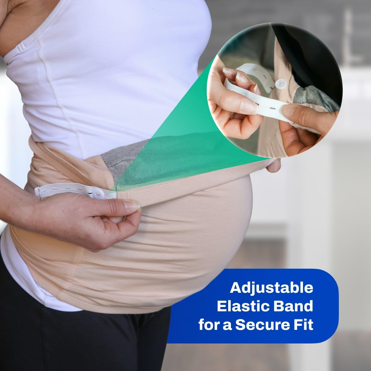 Defendershield EMF 5Th Generation Radiation Protection Baby Belly Band for Pregnancy Maternity Organic Bamboo Cotton Blend, Beige, Large image number 1