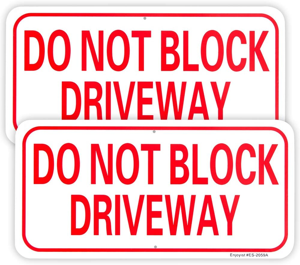 2-Pack Do Not Block Driveway Sign, 14"X 7" .04" Aluminum Reflective Sign Rust Free Aluminum-Uv Protected and Weatherproof image number 2
