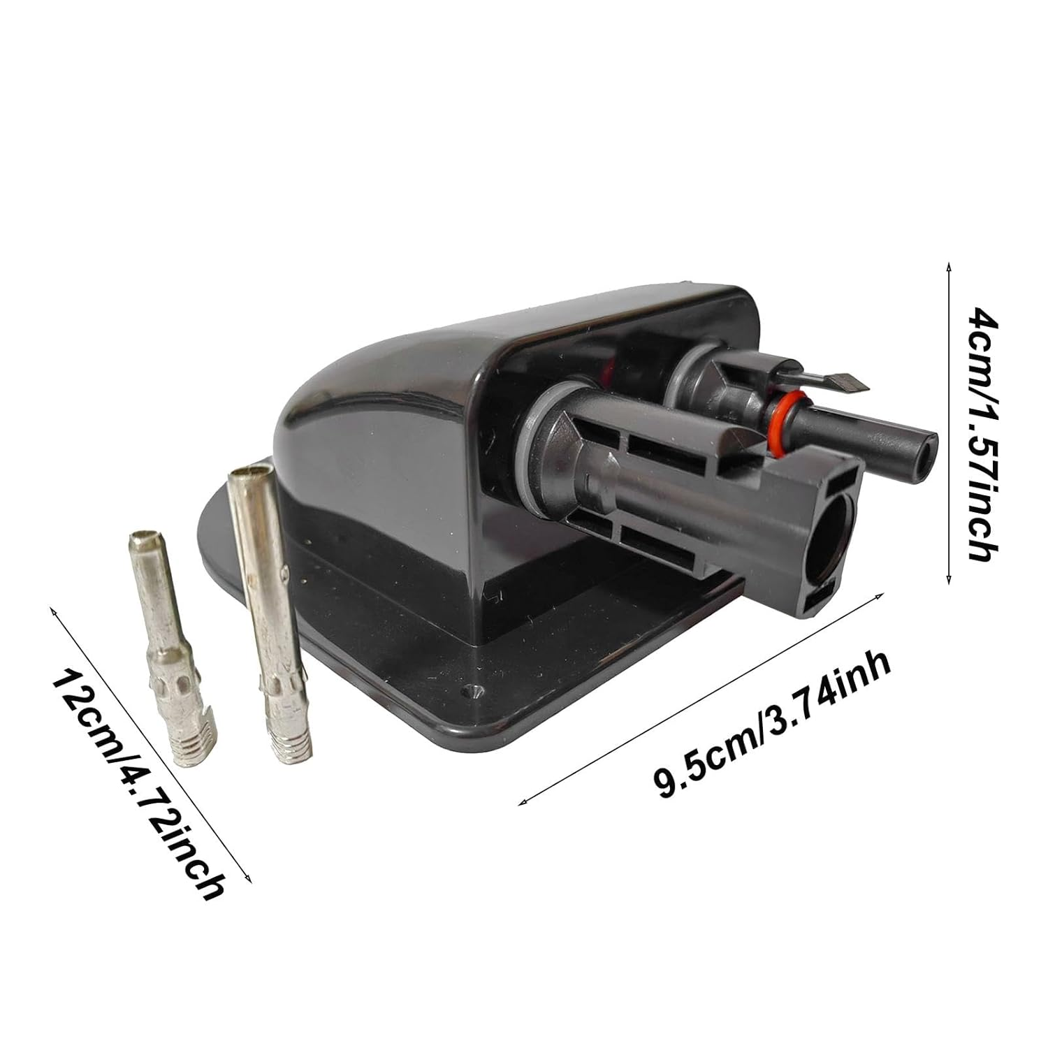 Double Cable Entry Housing,Photovoltaic Waterproof Junction Cable Gland Box - Intelligent Protection Photovoltaic Connector Waterproof Box for Motorhomes, RV, Caravans, Boats - Black image number 4