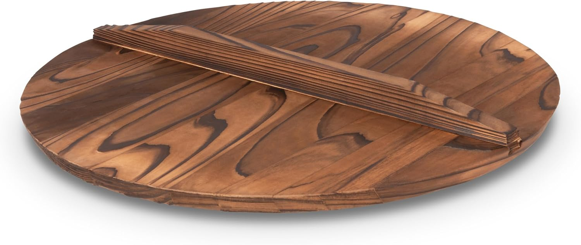 Craft Wok Lid for 16-Inch Woks Traditional Wooden Flat Cover Asian Cookware / 732W323-16In image number 2