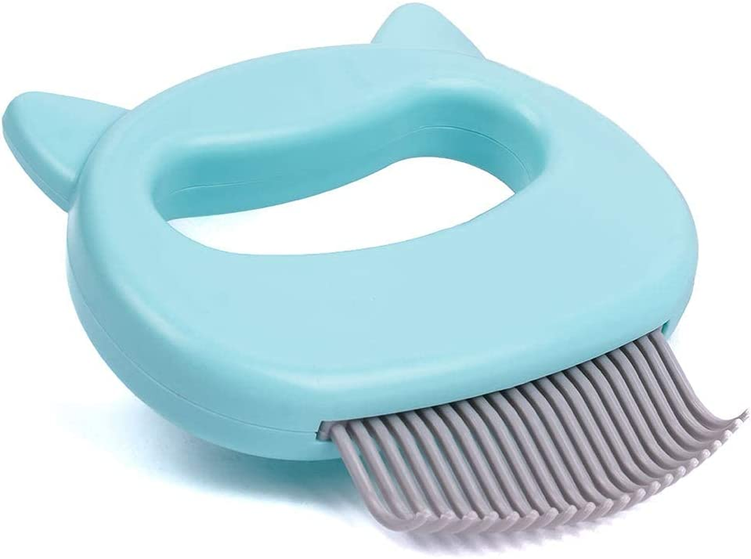 Leo'S Paw the Original Pet Hair Removal Massaging Shell Comb Soft Deshedding Brush Grooming and Shedding Matted Fur Remover Dematting Tool for Long and Short Hair Cat Dog Puppy Bunny (Mint)