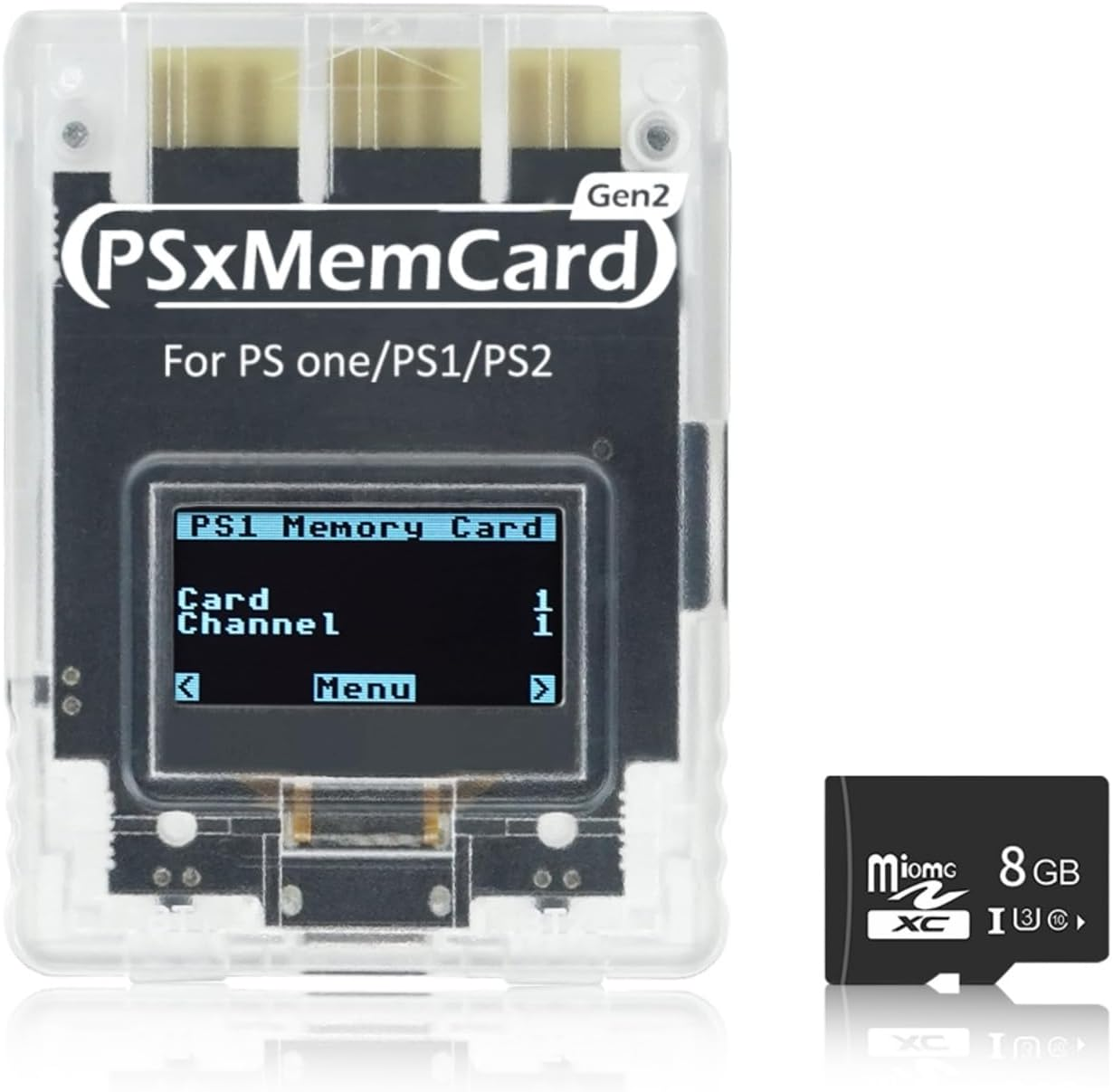 BITFUNX Psxmemcard Gen2 Memory Card - Supports Firmware Upgrade, Unlimited Storage and Sd2Psxtd, Includes a 8GB Microsd Card, High Speed Game Memory Card for PS2/PS1/PS One Console