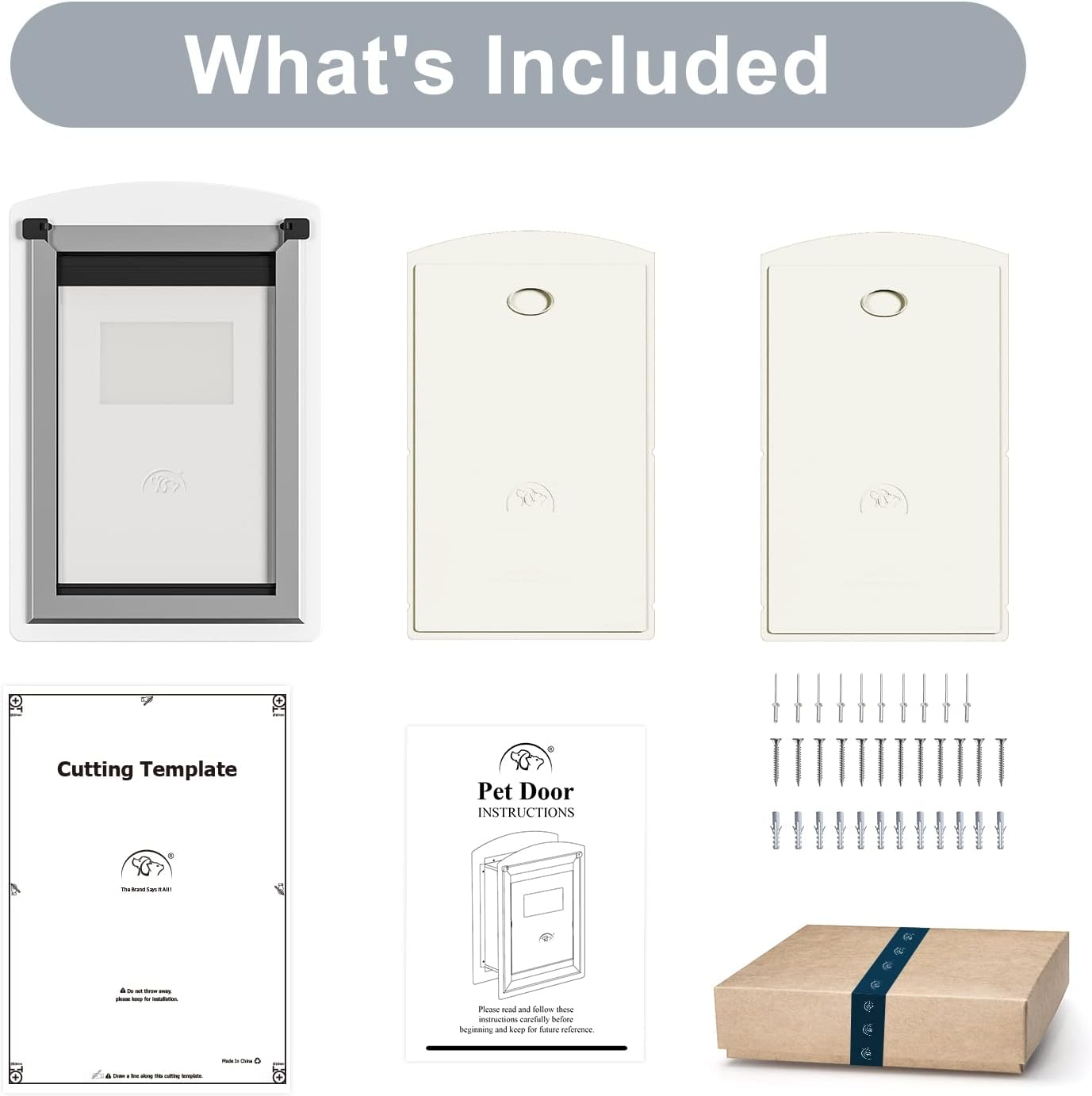 Decormax Cat Door for Wall, Energy Efficient Pet Door with Steel Frame, Telescoping Tunnel, Double Magnetic Flaps and Two Sliding Lock Panels, Easy to Install, Milky White, Small image number 2