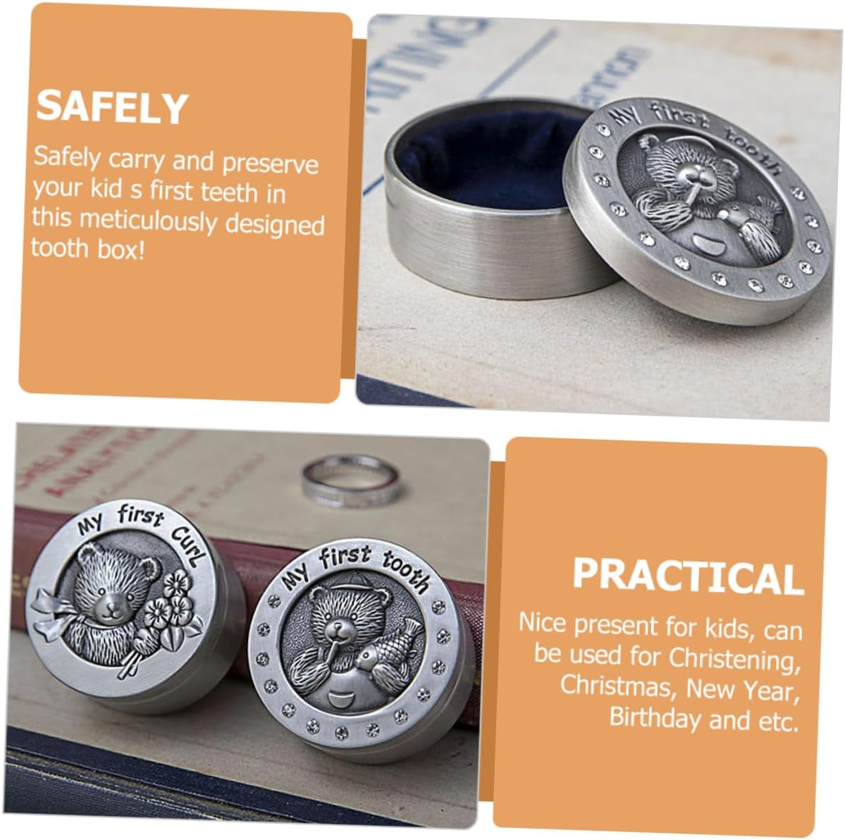 MUSISALY and Girls Tooth Box Deciduous Tooth Storage Organizer for Shower Keepsake Product image number 1