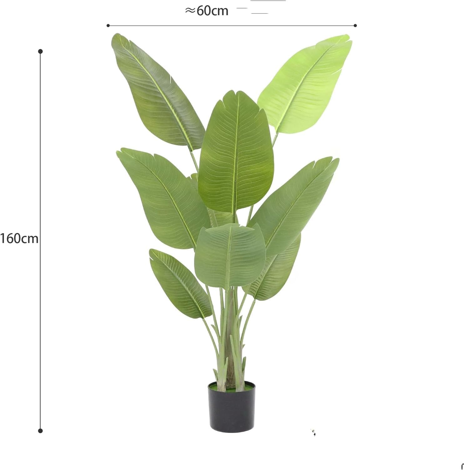 5.25Ft/160Cm Artificial Bird of Paradise Plants,Large Silk Plant Faux Tropical Plant in Pot Artificial Tree for Home Office Porch Garden image number 1