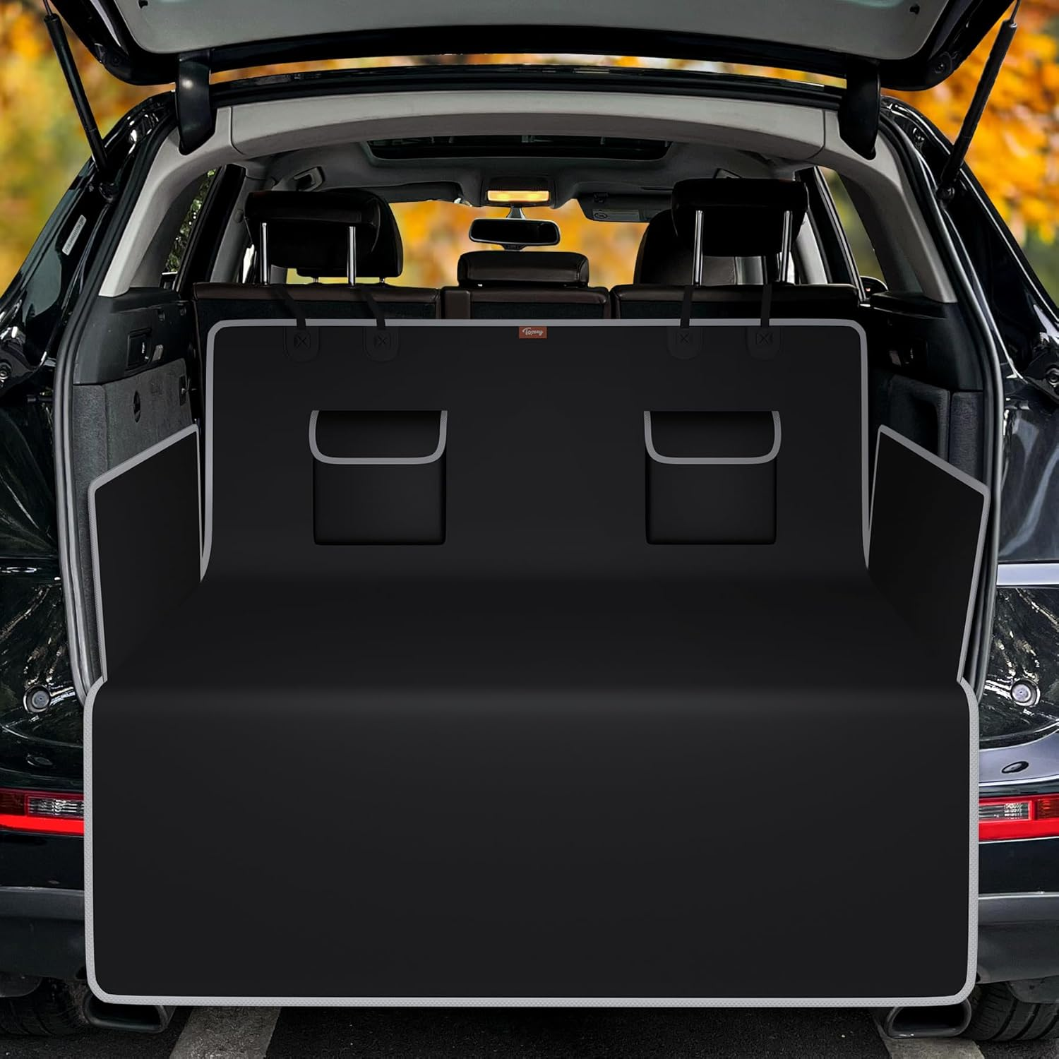 Toozey Dog Boot Protector with Side Protection - Universal Car Boot Dog Blanket - Waterproof, Tear Resistance & Easy to Clean - Robust Protective Mat for Dogs, Black - XL (208 X 105 Cm)