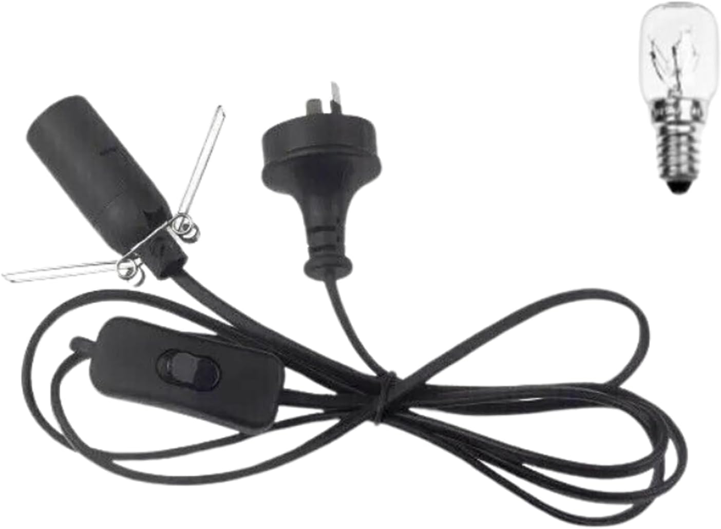 Leona Co Himalayan Salt Lamp Cord, Original Replacement Cord with Dimmer Switch or On/Off Button, 1 Free E14 Halogen Salt Lamp Bulbs for Salt Rock Lamp (On/Off Button) image number 1