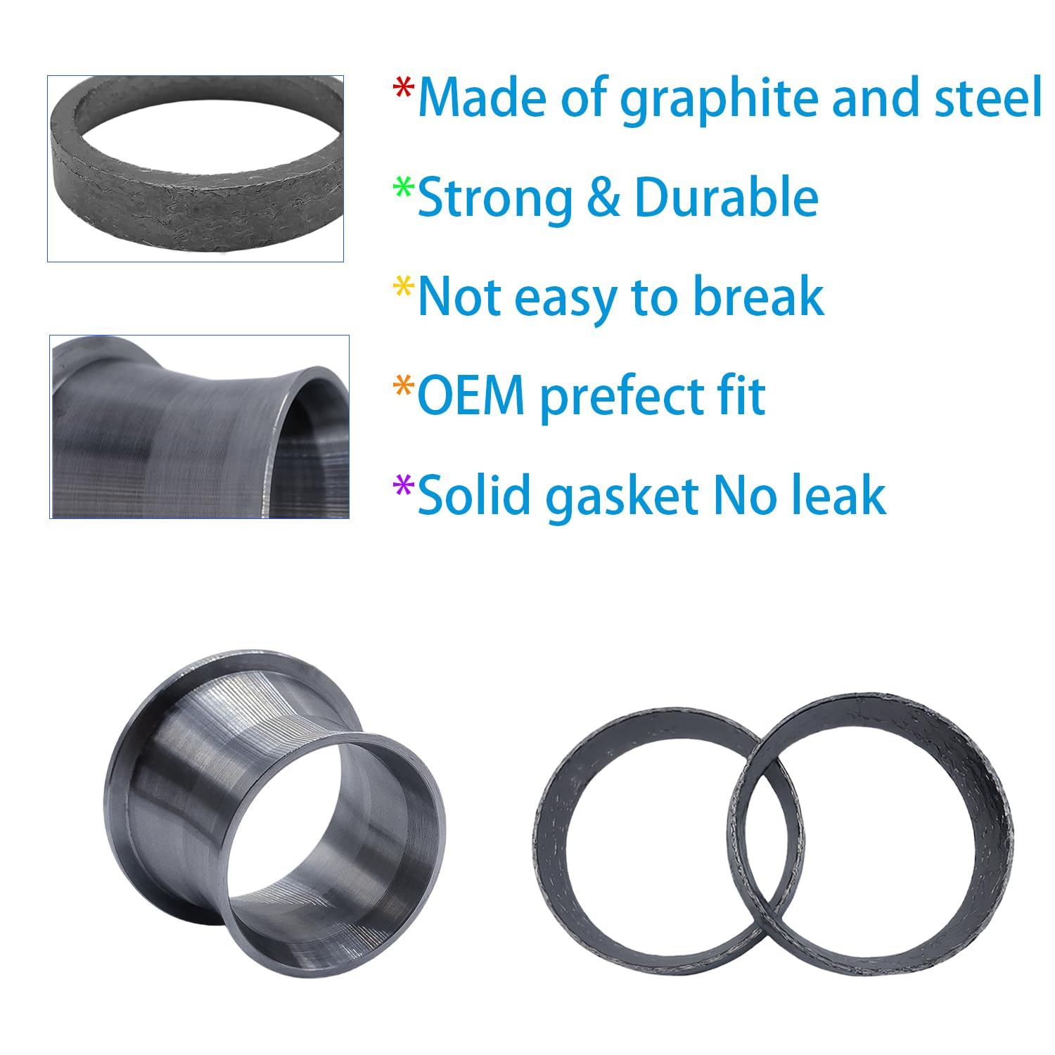 Exhaust Port Torque Cones Gasket Seal Kit Compatible for Harley Big Twin Sportster 883/1200 1986-2017 Dyna FXD Softail Touring Exhau image number 1