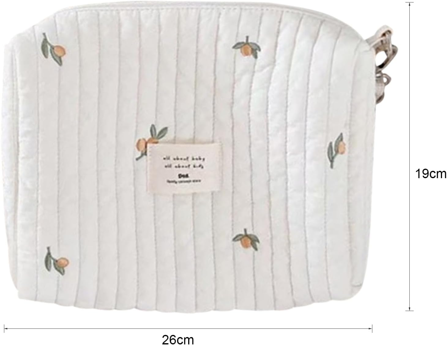 Stroller Bag | Cotton Cute Baby Stroller Diaper Bag - Cotton Zipper Carry Purse with Hook Small Embroidered Mommy Pouches for Wipes Bottle Pacifier - A: Bear image number 5