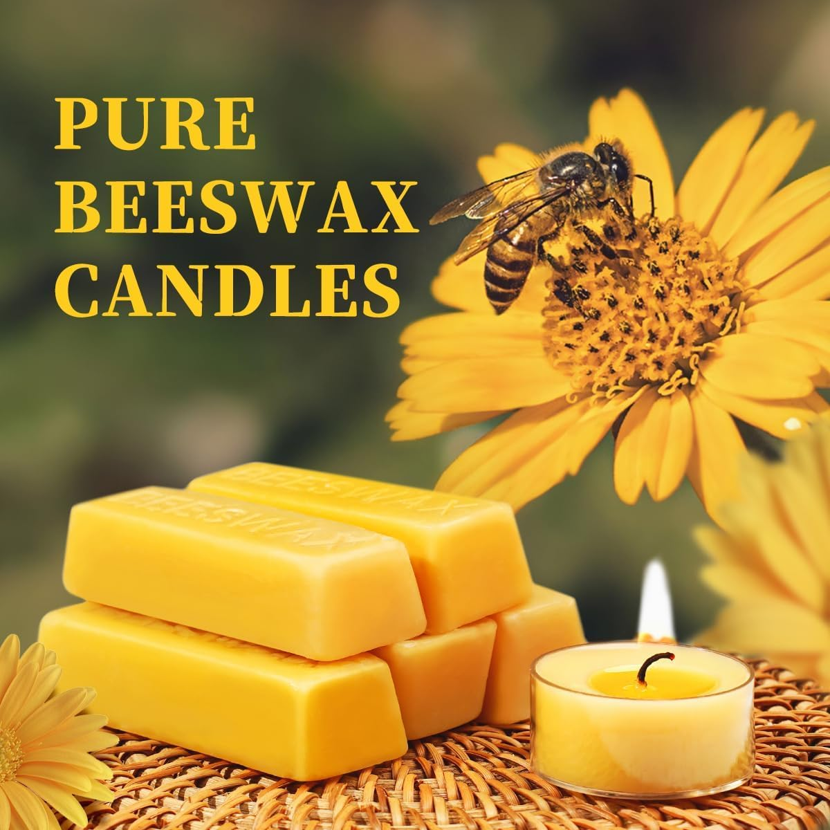 EP Leben 36 Pcs Beeswax Tealight Candles- 4 Hour Burn Time 100% Pure Beeswax Candles Burn Evenly and Clean Bees Wax Candles Bulk Smokeless Beeswax Tea Lights for Relaxing Air Purification image number 4