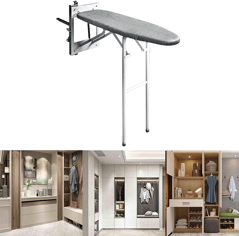 KAIGITE Wall Mounted Ironing Board, 180&deg; Rotatable Hidden Folding Space Saving Ironing Station with Heat Resistant Cover, Compact for Home Apartment Laundry Room image number 1