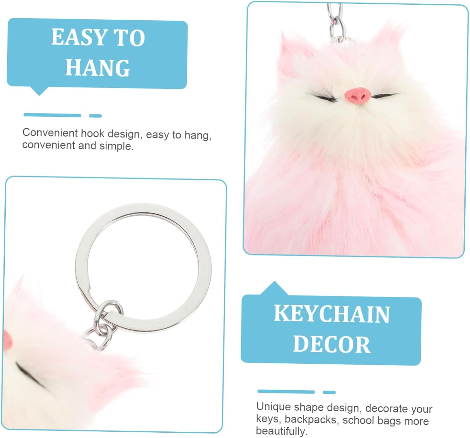 HOLIDYOYO Plush Fox Keychain Pendant Wear Resistant Accessory for Bags Keys Creative Present for Women Lightweight Unique Design for Cars Everyday Use image number 2