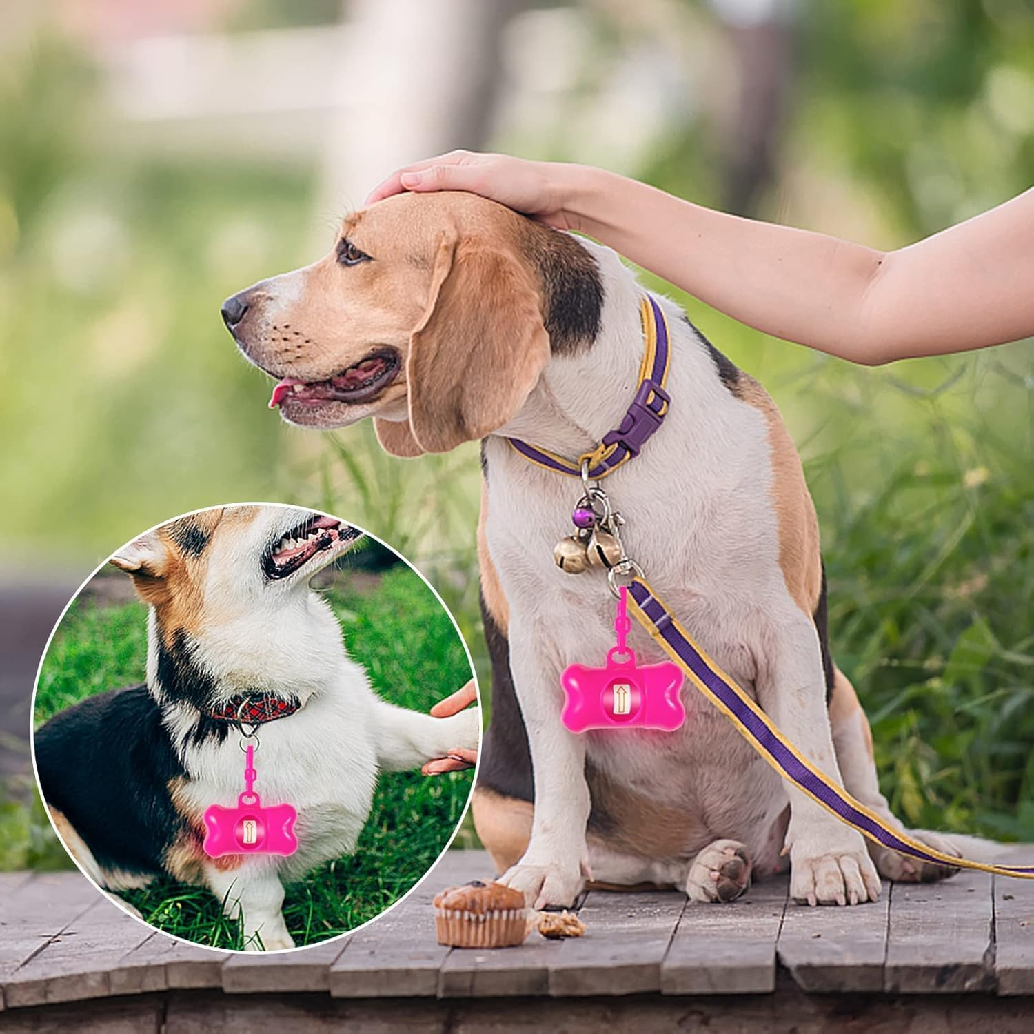 Amaezorx 1 Pcs Dog Waste Bag Dispenser with Carabiner Clip - Leak-Proof Poop Bag Holder for Dog Leashes, Portable Pet Waste Disposal Accessories Includes 1 Roll (Pink) image number 2
