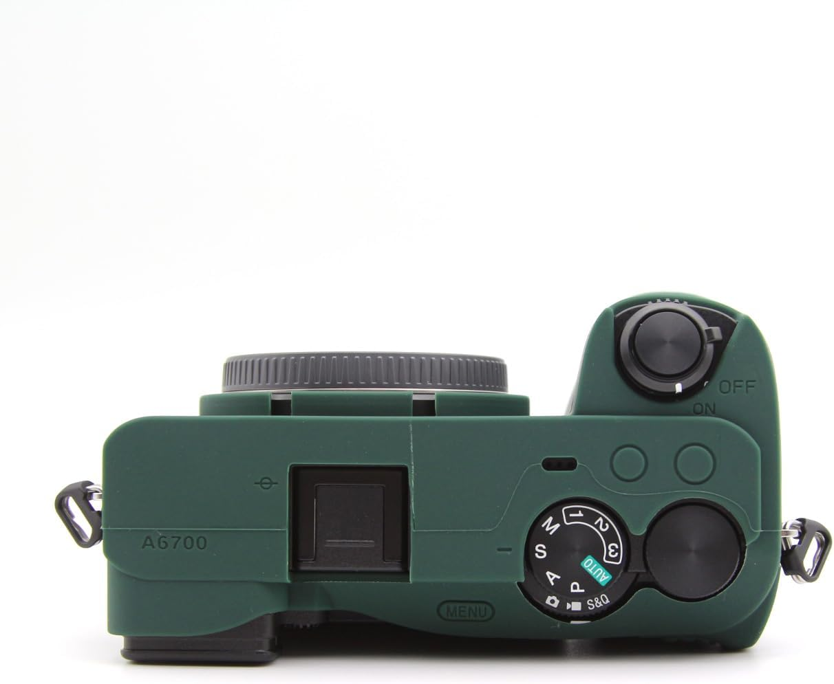 A6700 Camera Case, BMAOLLONGB Fullbody Thin Lightweight Silicone Camera Skin Body Rubber Cover Case for Sony Alpha A6700 (Green, Smooth) image number 6