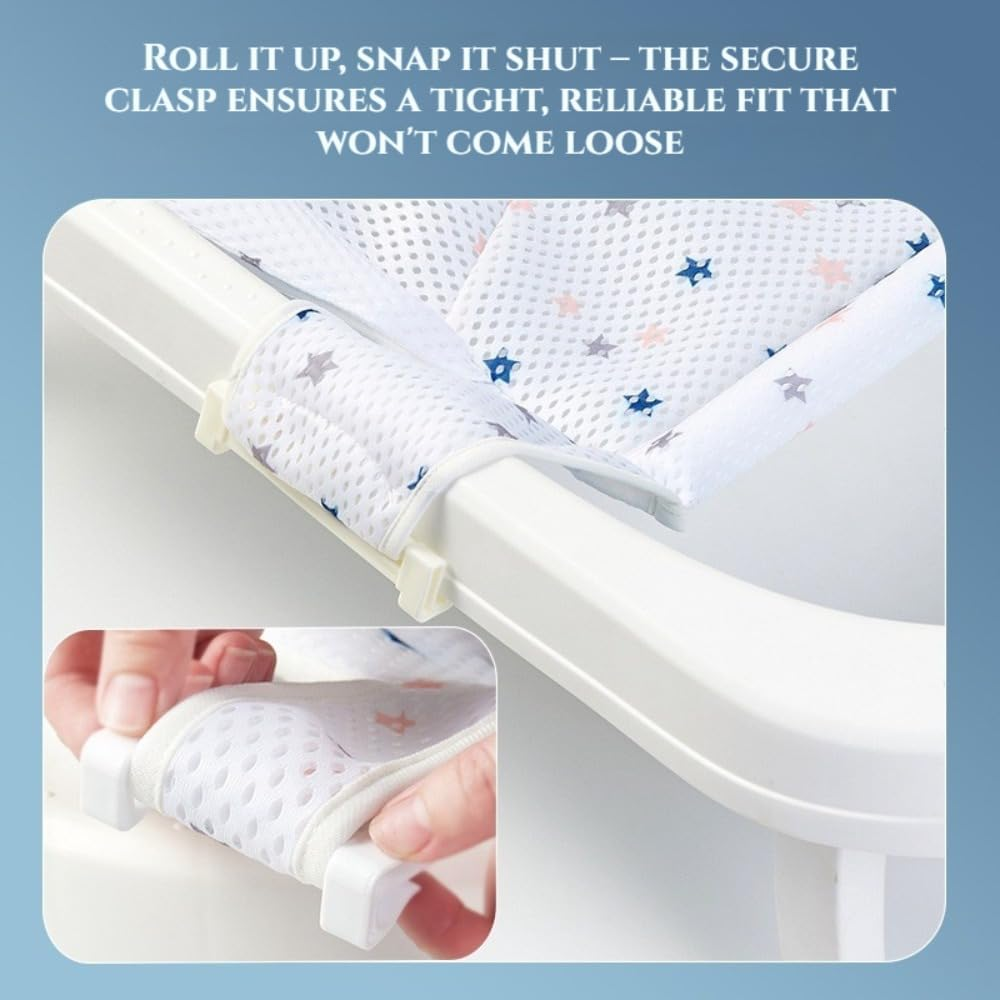 Baby Bath Mat Newborn Adjustable Bath Net Foldable Bath Protector(Bath Tub Not Included)