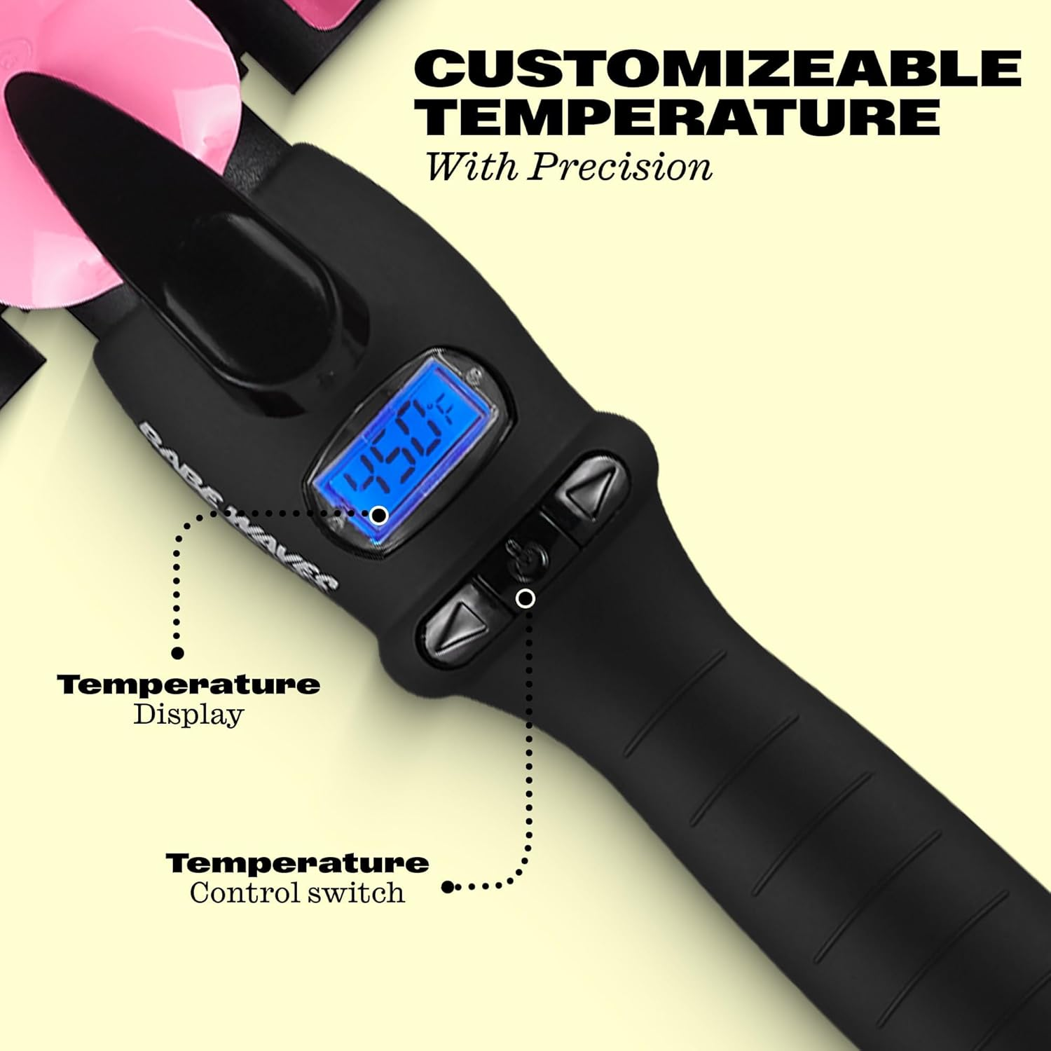 Trademark Beauty Three Barrel Hair Waver, Curling Iron, 1.25 Inch, Beach Waves, Adjustable Temperature Hair Curler, Babe Waves Jumbo - Pink image number 4