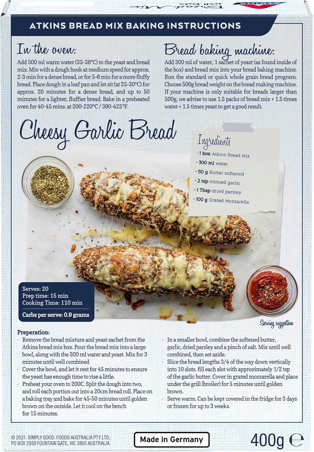 Atkins Low Carb Breadmix, 400 Grams image number 4